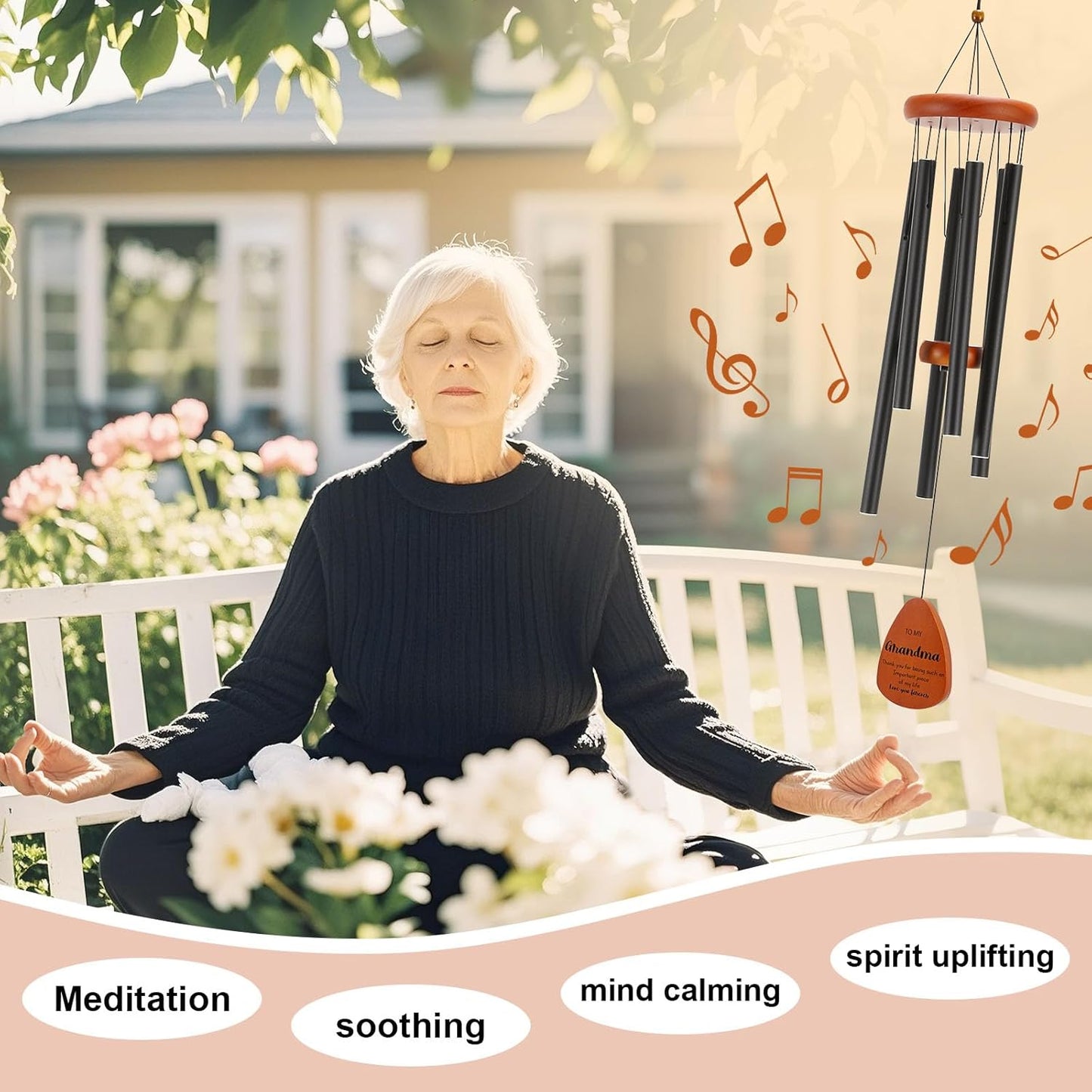 Birthday Gifts for Grandma, Grandmother Gift for Birthday, Mothers Day, Thanksgiving, Christmas, 32 Inch Wind Chimes Gift for Home Decor