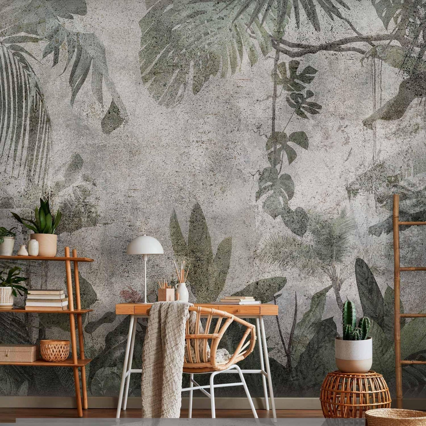 artgeist Wall Mural Tropical Leaves 96x69 in - XXL Peel and Stick Self-Adhesive Wallpaper Removable Large Sticker Foil Wall Decor Print Picture Image Design Jungle Nature Monstera b-C-0821-a-a