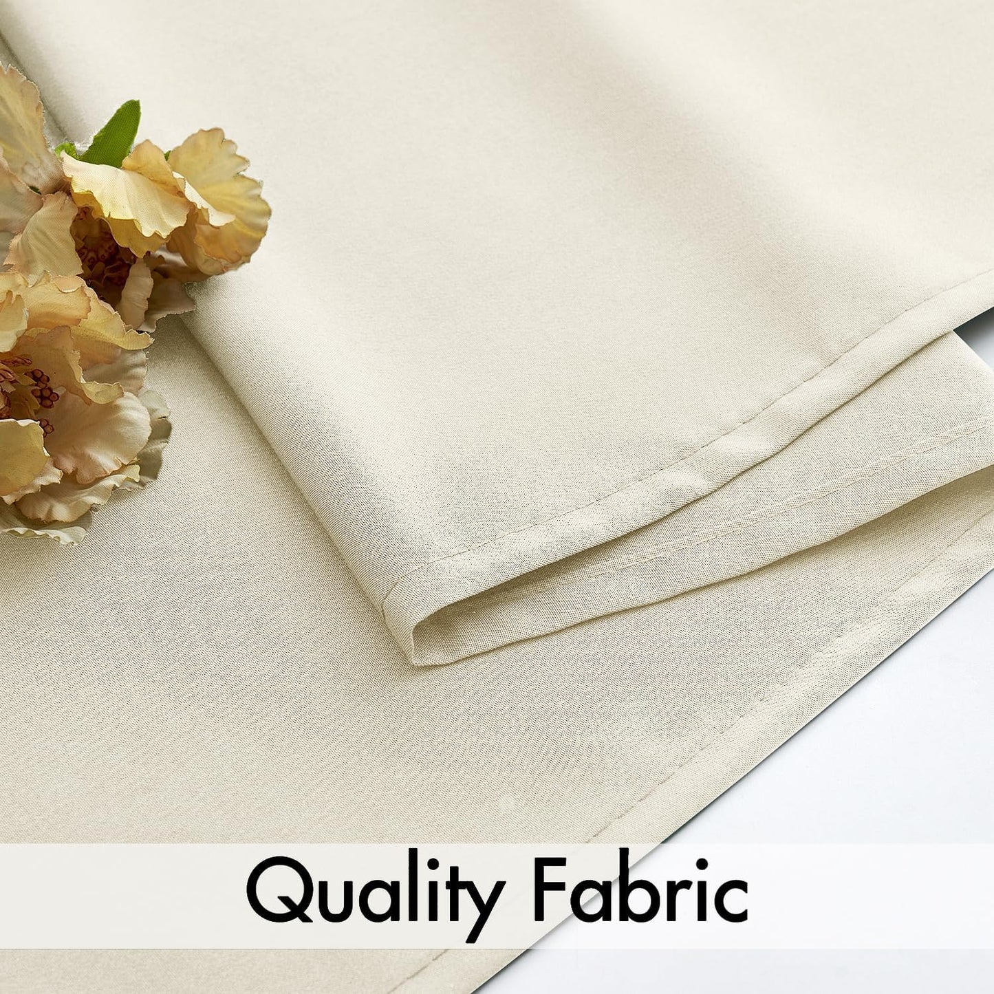 MIULEE Cream Beige Privacy Sheer Curtains That Let Light in 72 Inches Long Non-See-Through Semi Sheer Curtain Light Filtering Window Curtains Drapes for Living Room Bedroom 2 Panels Set 42 X 72