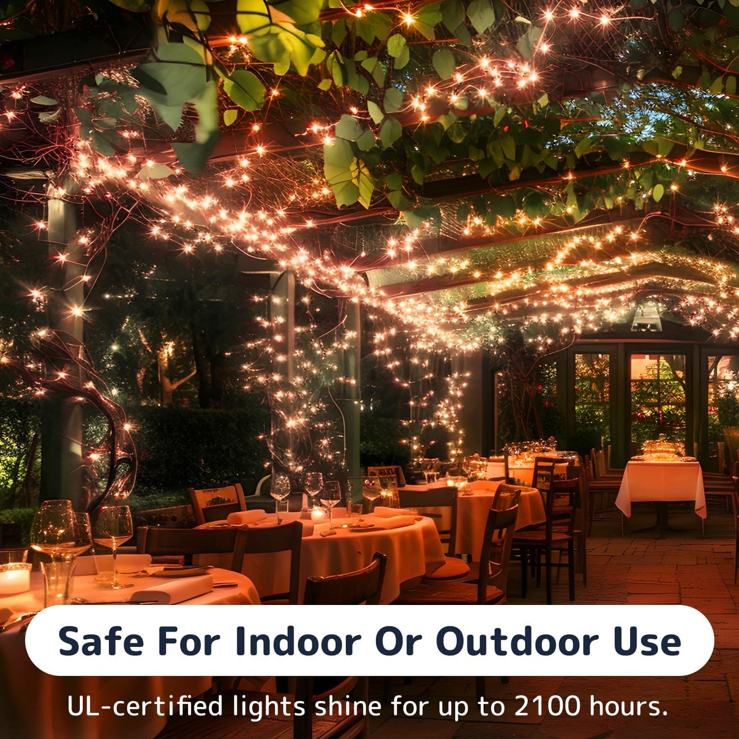 PREXTEX Halloween Lights (20 Feet, 100 Bulbs) - Halloween Party Decorations and Christmas Lights with Black Wire - Holiday Decorations Indoor or Outdoor String Twinkle Lighting - Orange