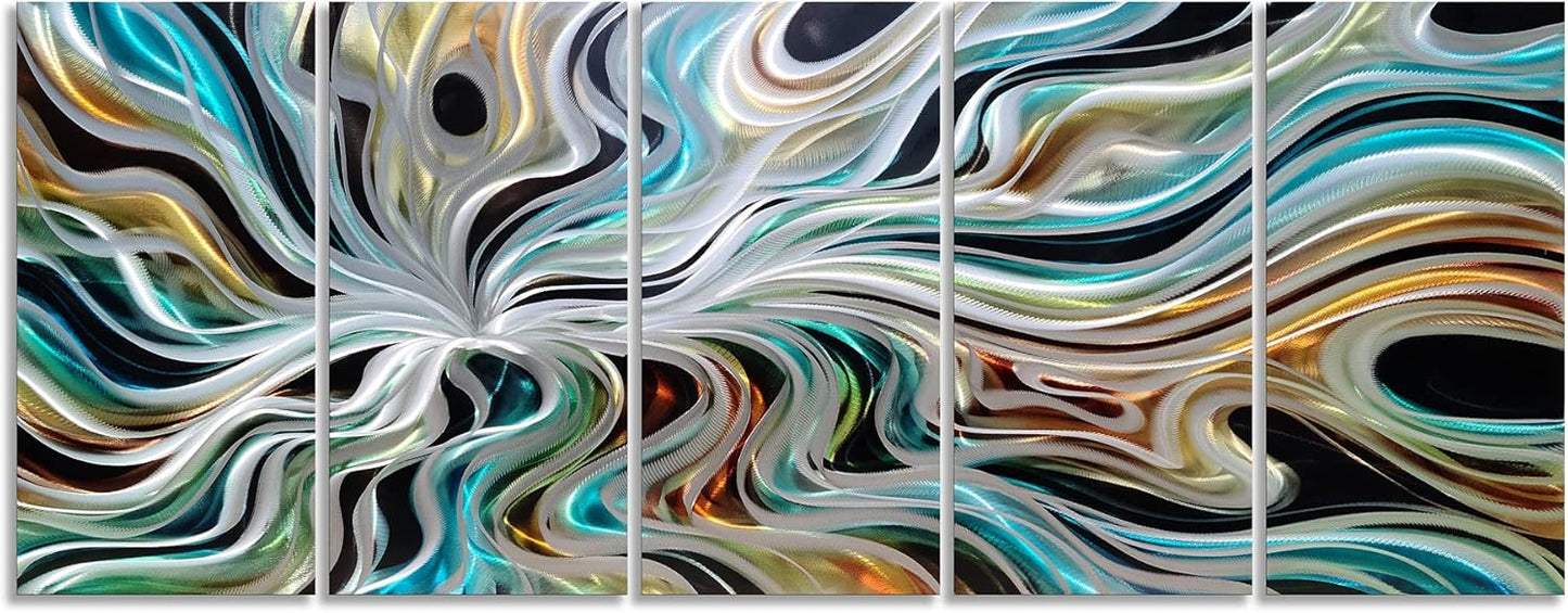 Yihui Arts Abstract Metal Wall Art for Living Room Modern Wall Sculpture Contemporary Aluminum Artwork for Indoor and Outdoor Decor