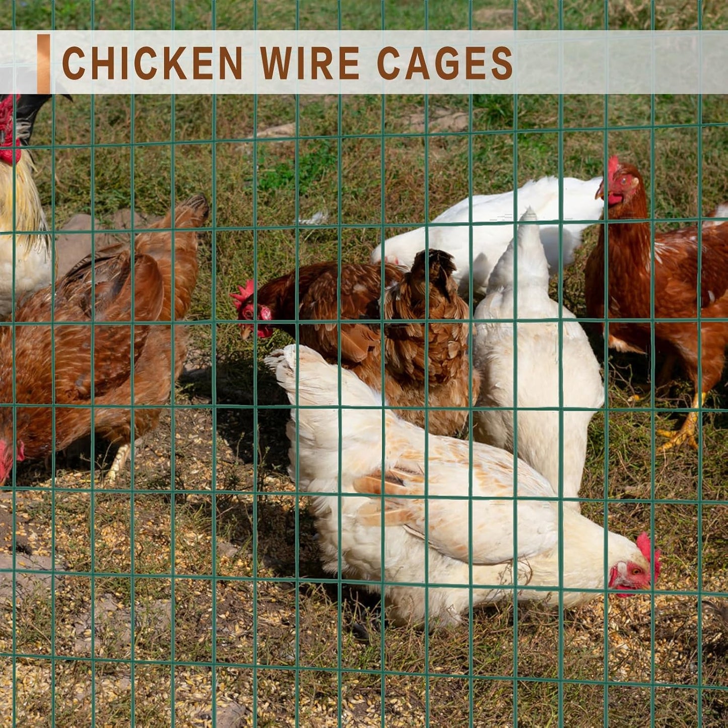 Tongmo 4 ft x 100 ft Green PVC Coated Welded Wire Fence, 16GA Garden Chicken Wire Fence Roll, Mesh Size 2" x 4" Hardware Cloth, Ideal for Yard Protection and Poultry Netting