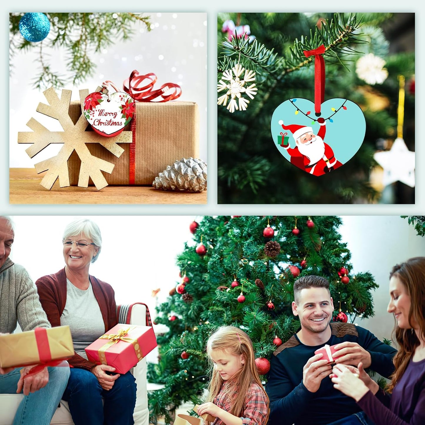 Personalized Christmas Ornaments 2025, Wood Custom Photo Text Hanging Ornament Customized Christmas Tree Decorations Gift for Family, Kids, Friends, Couples, Wedding