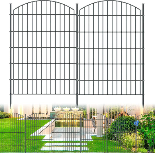 10 Panels Garden Fence Dog Fence Outdoor for Yard, 40in H x 23.6ft L Rustproof Metal Fencing with Ground Stakes | No Dig Animal Proof Containment for Pets/Rabbits | Durable Patio Security Panels
