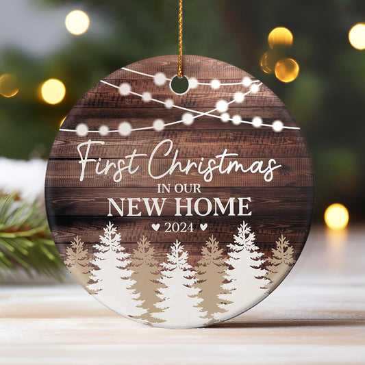 First Christmas in New Home Ornament 2024, Housewarming Gifts Ceramic Ornament, New Home Gift Ideas 2024 for Christmas, First Home Presents for Women, Couple