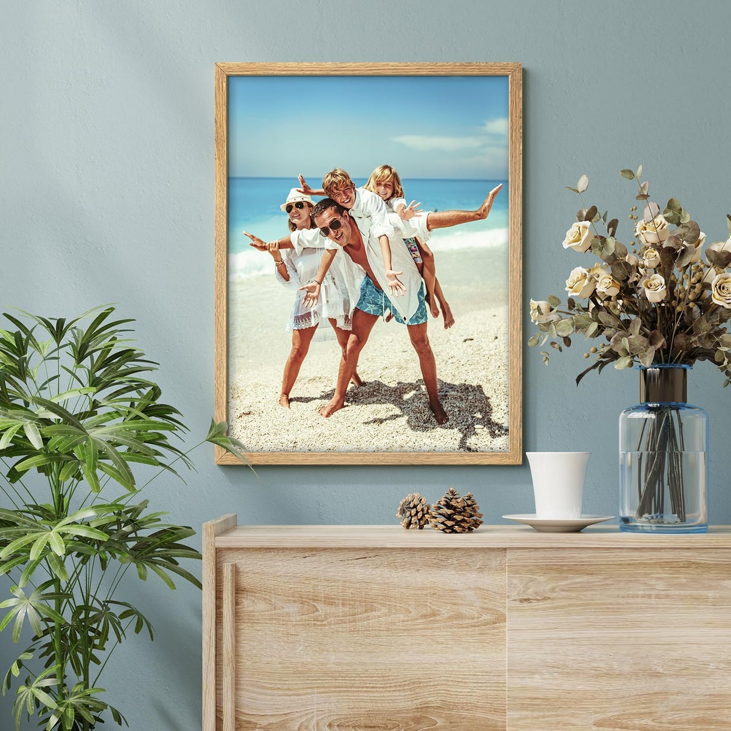 wall26 Custom Framed Poster Wall Art for Living Room, Bedroom Canvas Prints for Home Decoration Ready to Hang - 11"x14" Natural