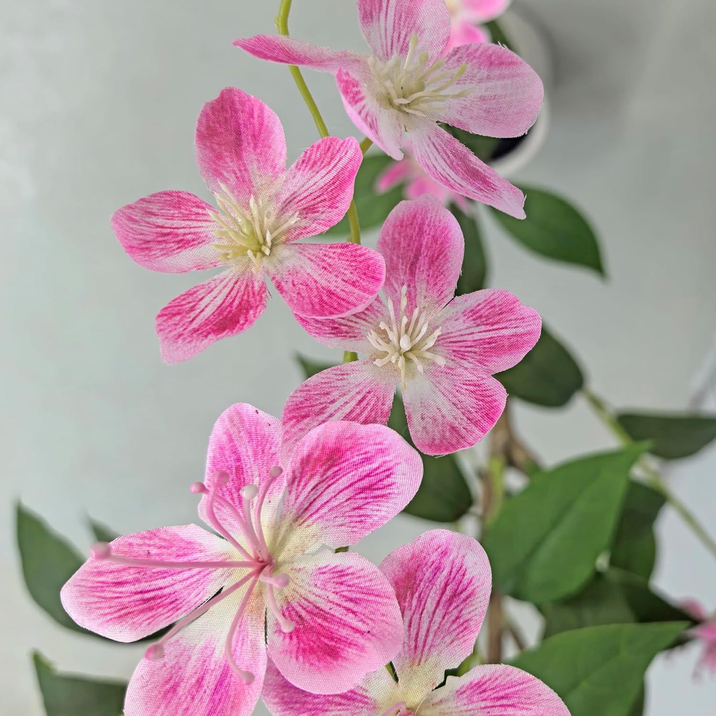 Artificial Jasmine Tree 5ft Beige Flower Pot Fake Plants, Lifelike Artificial Trees with Natural - Looking Blooms, Perfect for Any Space