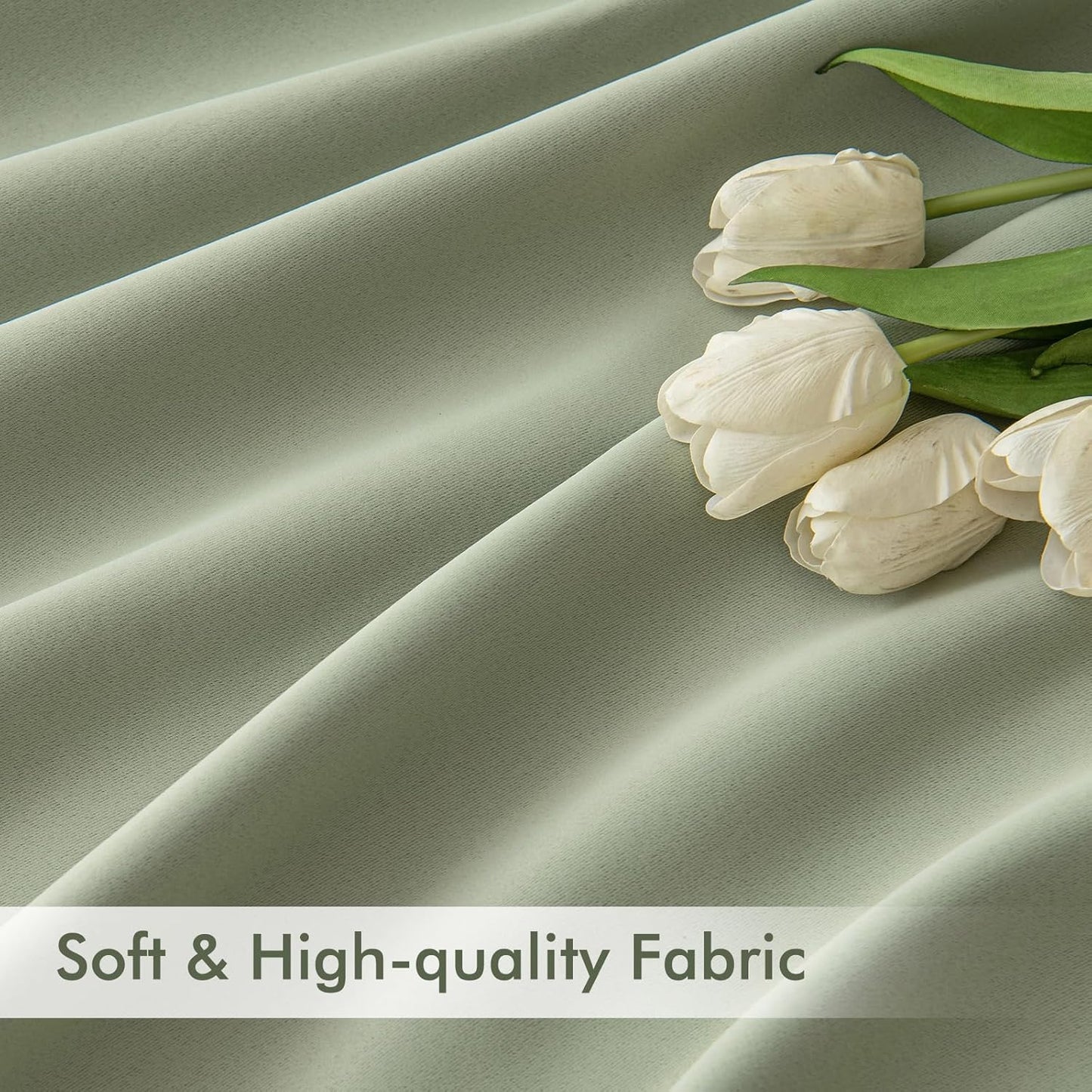 MIULEE Back Tab Sage Green Curtains 120 Inch Long 2 Panels Set for Living Room Bedroom, Rod Pocket/Pinch Pleated Light Blocking Extra Long Thermal Insulated Room Darkening Blackout Curtains/Drapes