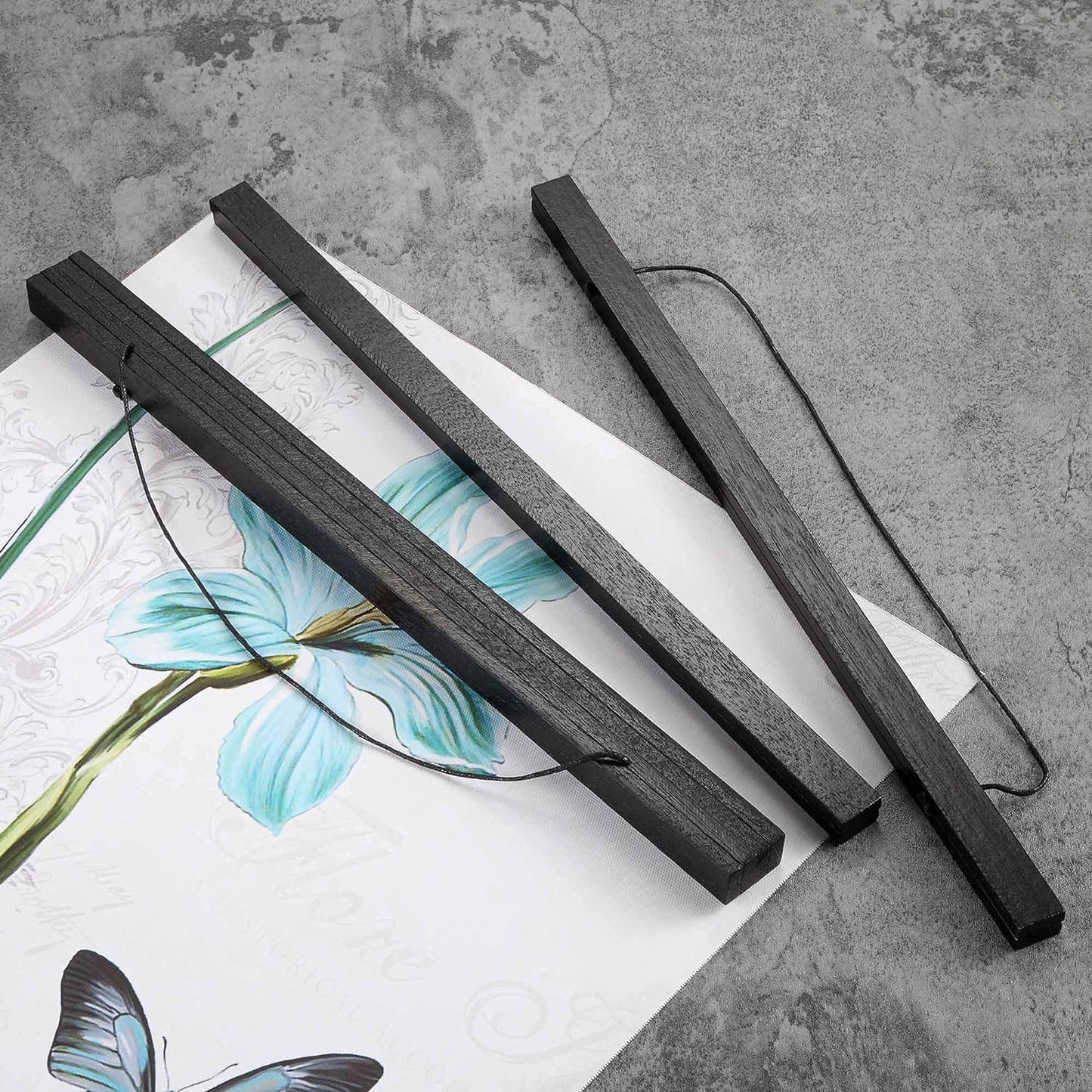 FALAMON Magnetic Poster Hanger Frame, 24x36 24x18 24x28 24x30 Teak Wood Magnet Poster Frame for Posters, Prints, Photos, Pictures, Maps, Scrolls, and Canvas Artwork(Black, 24")