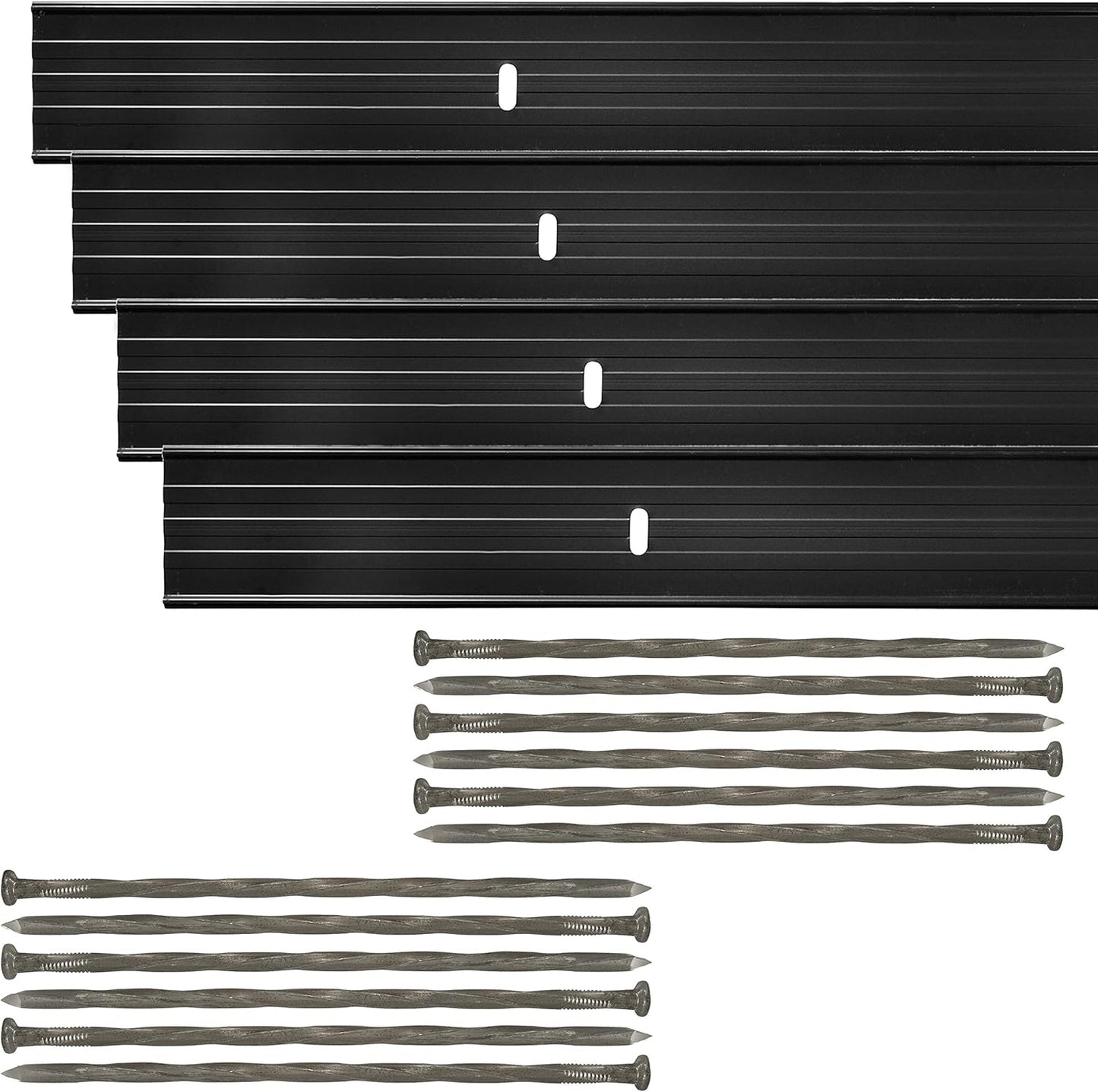 Dreamscape E-Z Edge Aluminum Landscape Edging - 4 Strips, 6ft Each (24ft Total), Black Painted - Professional Quality Landscaping Border, Metal Divider for Lawn, Garden, Flowerbed