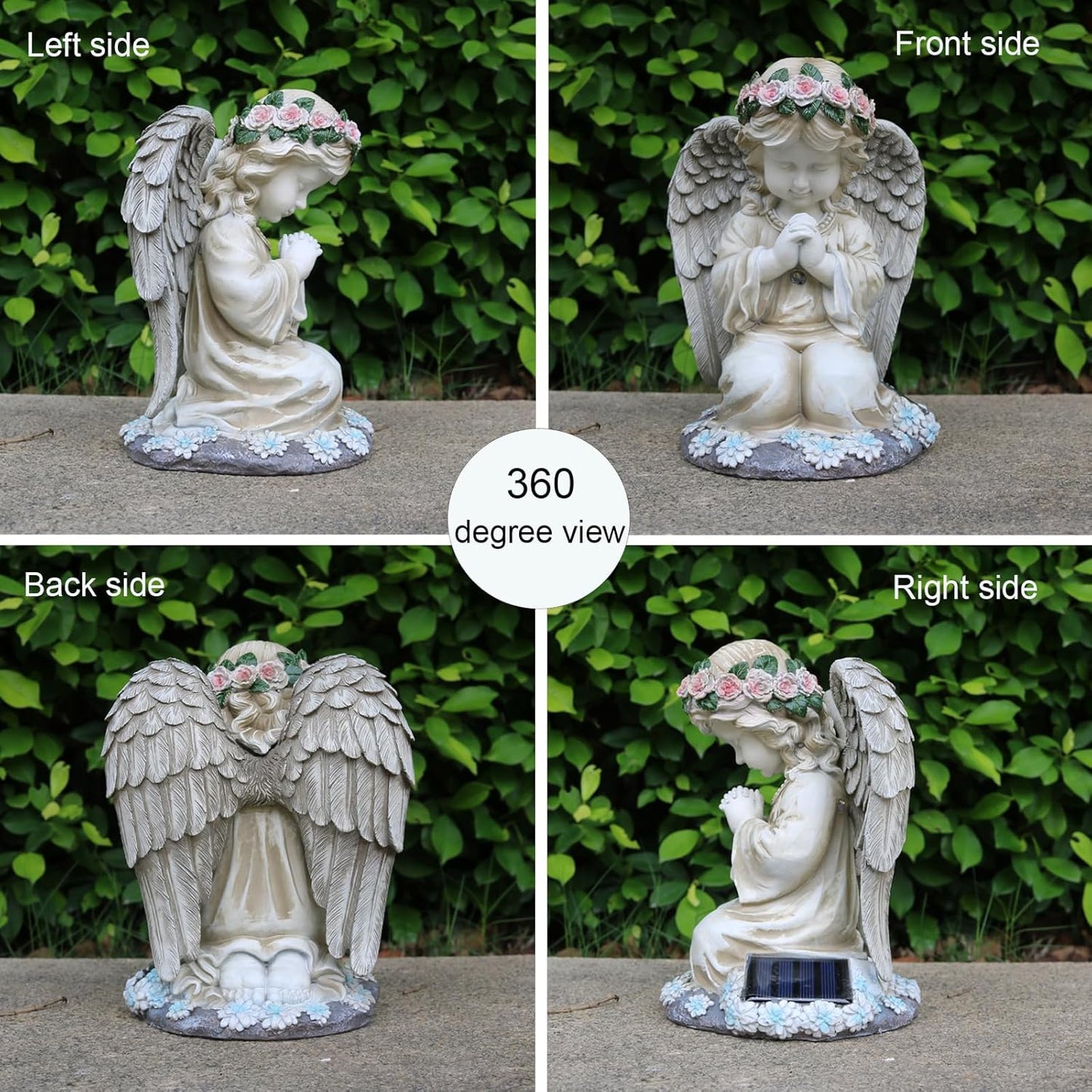 Praying Angels Figurine,Solar Garden Angel Statues, Waterproof Kneeling Angel Sculpture, Outdoor Decor Ornament for Patio Lawn Yard Balcony, Garden Gift