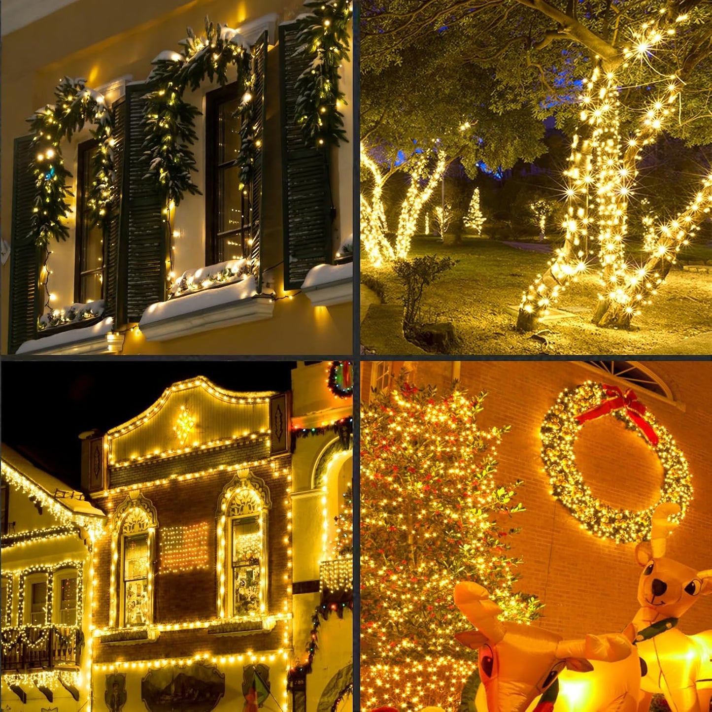 50LED String Lights,LED Christmas Lights,6" SPACING,Green Wire,Yellow Colour,Commercial Grade