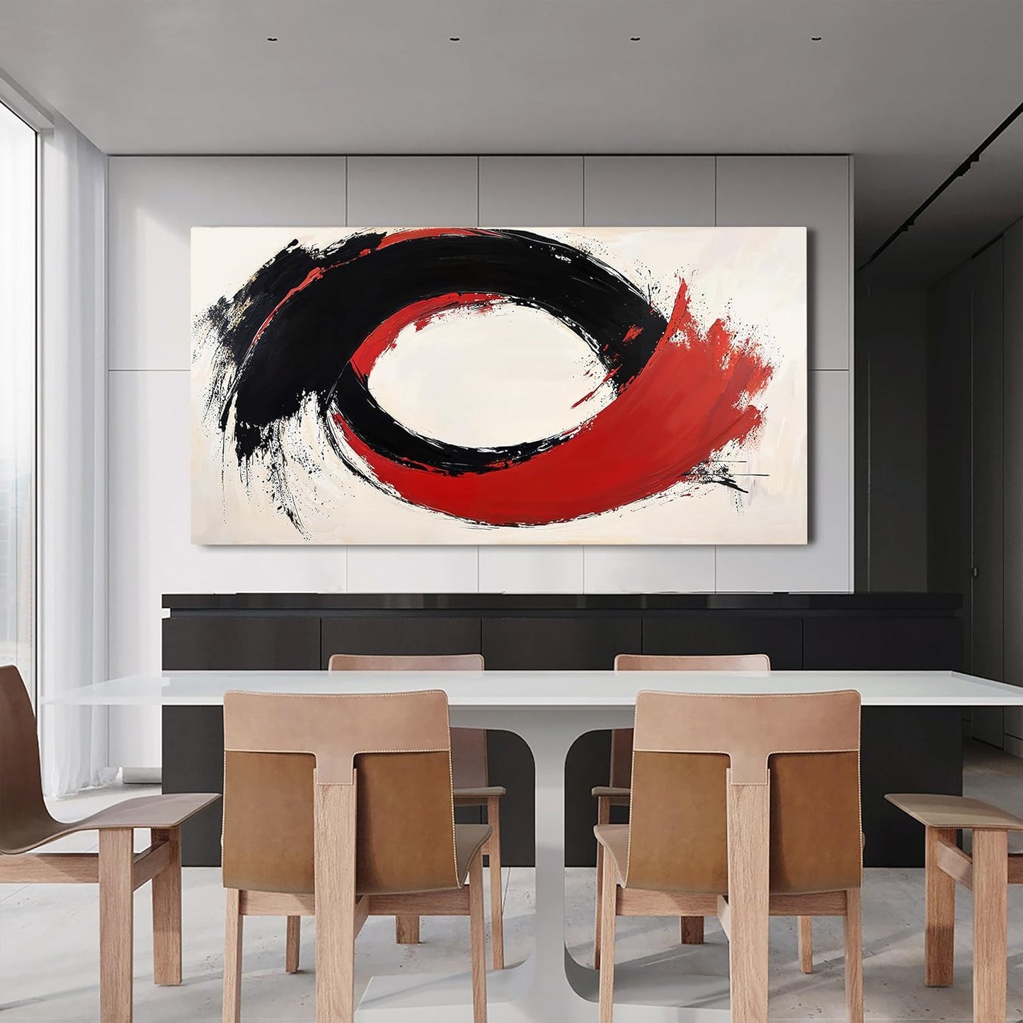 Abstract Wall Art Decor Minimalist Black And White Wall Art Prints Abstract Canvas Art Wall Decor Large Modern Wall Art Decorations Oversized Artwork for Walls Bedroom Office Decor 29" X 58"