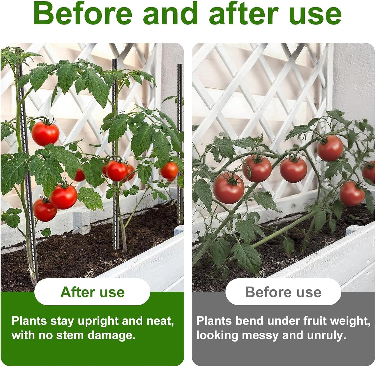 AAGUT 40" Rebar Stakes 1/2" 10 Pcs, Straight Ground Stakes Heavy Duty Landscpe Timber Spikes with Chisel Point End for Cement, Concrete Form, Plant Support, Black