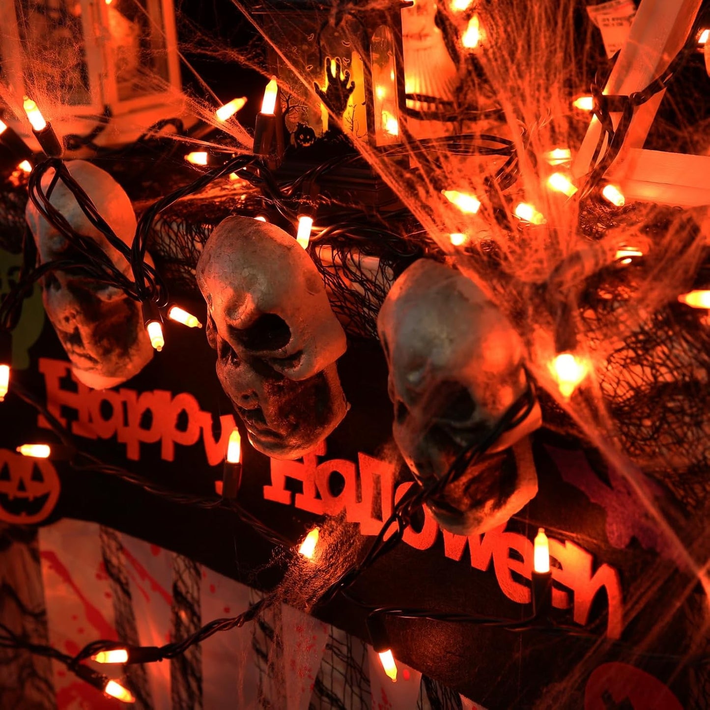 Toodour Candy Corn Halloween Lights, 75ft 300 Count Incandescent Halloween String Lights, UL Certified Connectable Mini Bulbs Yellow & Orange Light for Home, Garden, Porch, Party, Yard, Indoor Decor