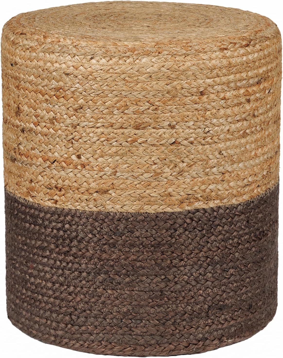 REDEARTH · Cylindrical Pouf Foot Stool Ottoman - Jute Braided Pouffe Poof Accent Sitting Footrest for The Living Room, Bedroom, Nursery, Patio, Lounge - Set of 2 (14.5”x14.5”x16”; Natural Acorn)