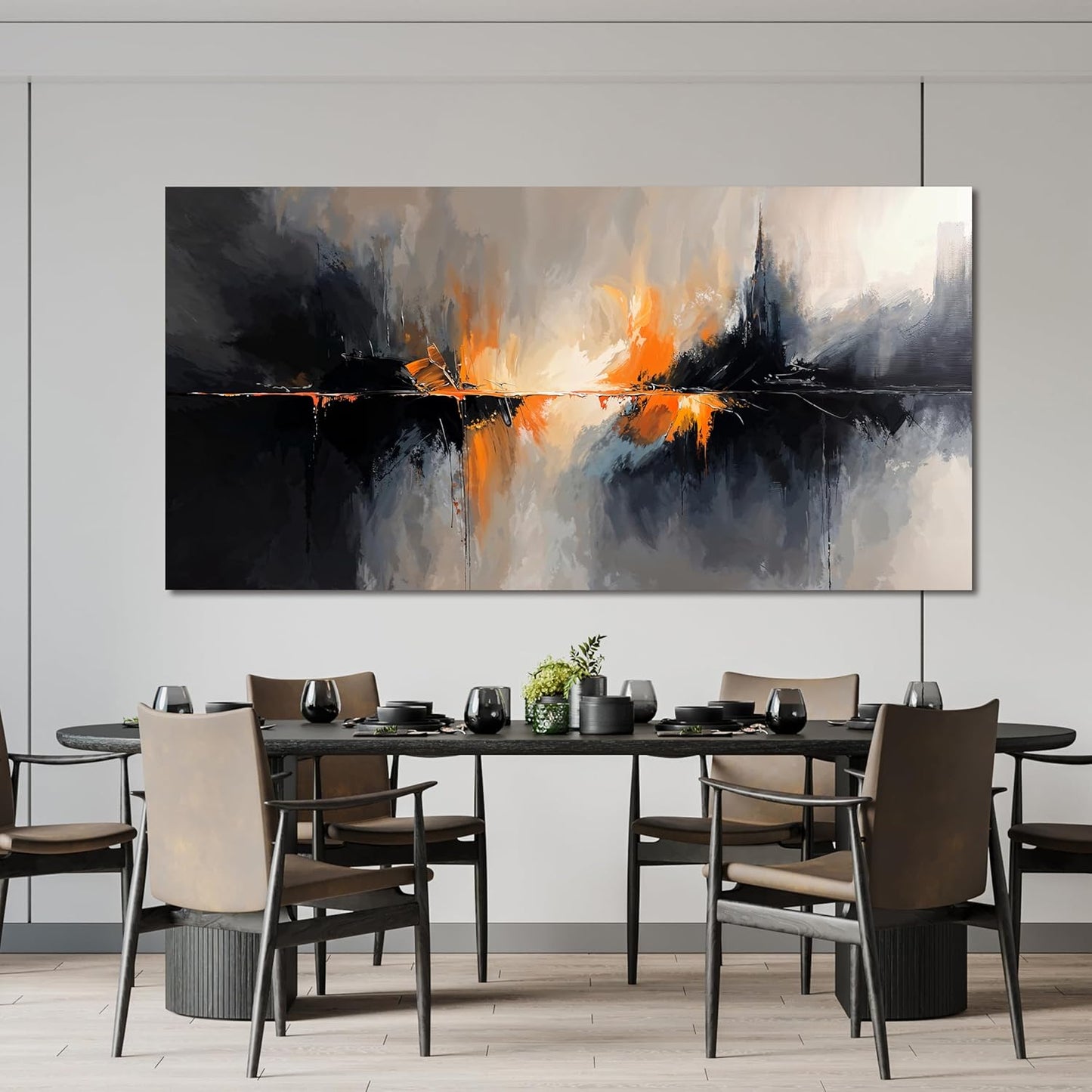 Canvas Wall Art Decor Black and White Wall Art Prints Abstract Canvas Art Wall Decor Wall Art Pictures for Living Room Large Modern Abstract Wall Art Artwork for Walls Bedroom Office Decor 24" X 48"