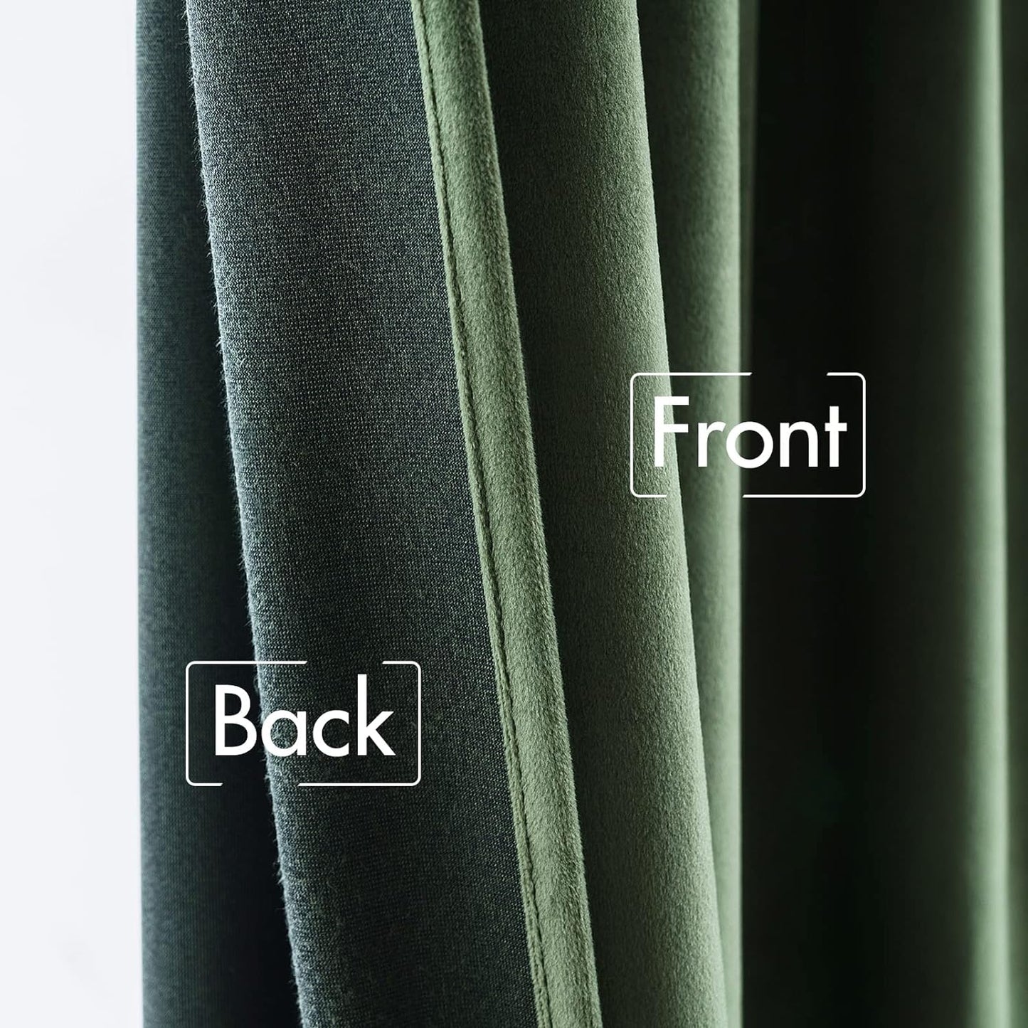 MIULEE Olive Green Velvet Curtains 96 inches 2 Panels - Pinch Pleated Luxury Room Darkening Blackout Window Drapes for Bedroom Living Room Thermal Insulated Super Soft, Back Tab Rod Pocket