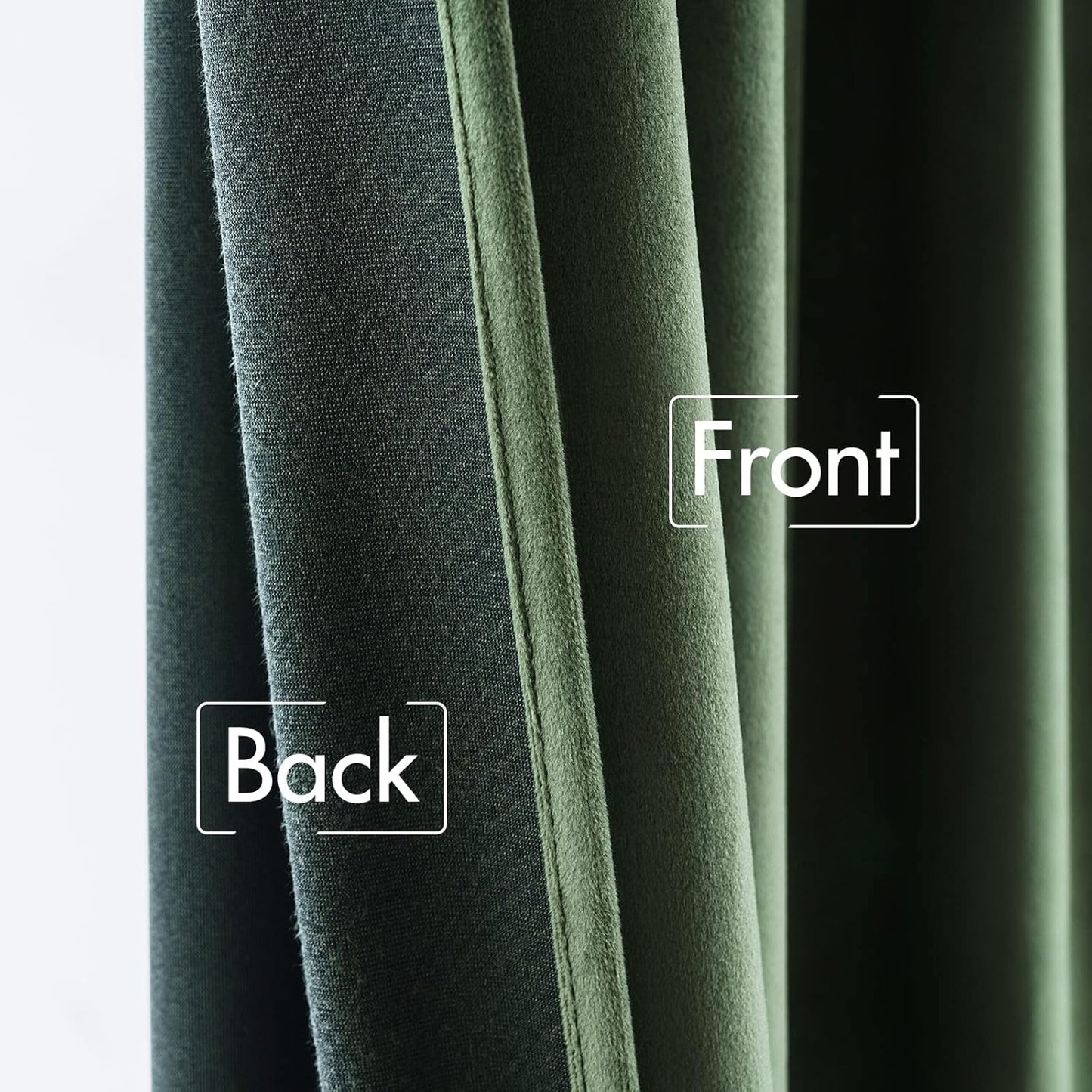 MIULEE Olive Green Velvet Curtains 102 inches 2 Panels - Pinch Pleated Luxury Room Darkening Curtains for Bedroom Living Room Thermal Insulated Super Soft Window Drapes Rod Pocket, W52 x L102 inch