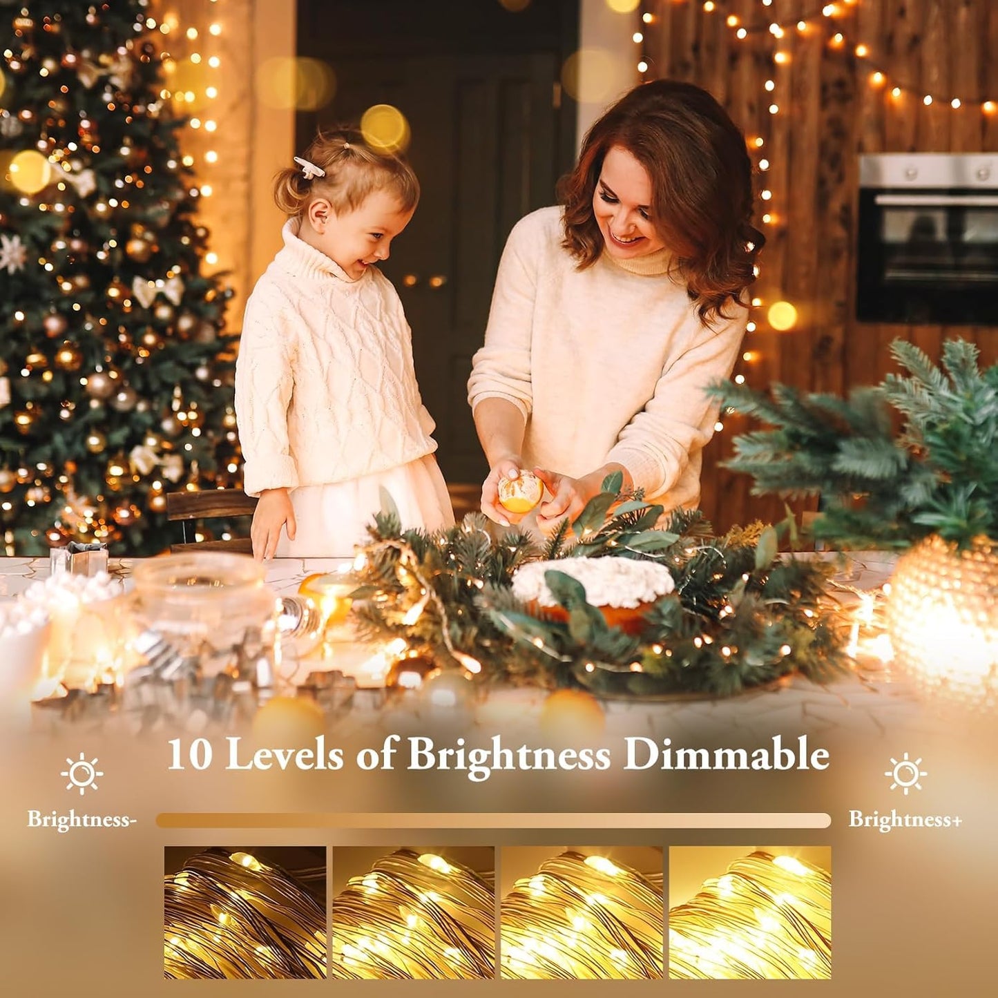 6 Pack 100 LED Fairy Lights Battery Operated with Timer & Remote, 33FT Waterproof Twinkle Lights Indoor Outdoor, Fairy String lights for Bedroom Classroom DIY Wedding Christmas Decorations, Warm White