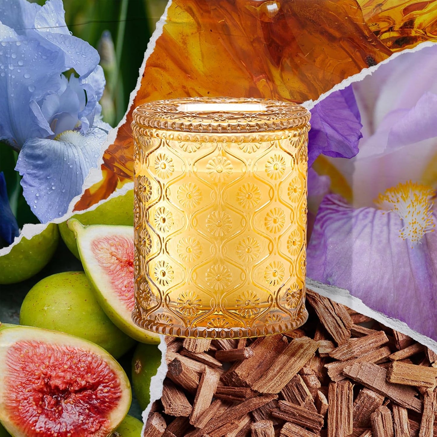 LA JOLIE MUSE Amber and Sandalwood Scented Candle | Santal Himalayen Candle | 6oz Luxury Soy Candle | Clean Burn & Long-Lasting | Gift-Ready for Hosts & Gatherings | Elegant Home Décor