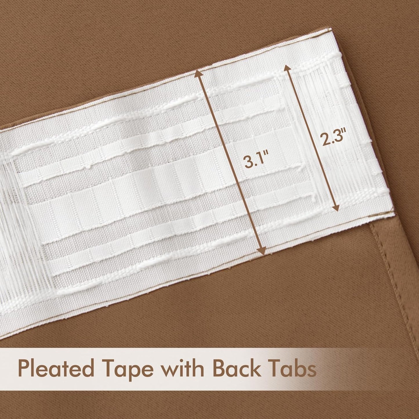 MIULEE Back Tab Blackout Curtains 120 Inch Long 2 Panels Set for Living Room Bedroom, Rod Pocket/Pinch Pleated Extra Long Thermal Insulated Room Darkening Light Blocking 10FT Drapes, Cappuccino Brown