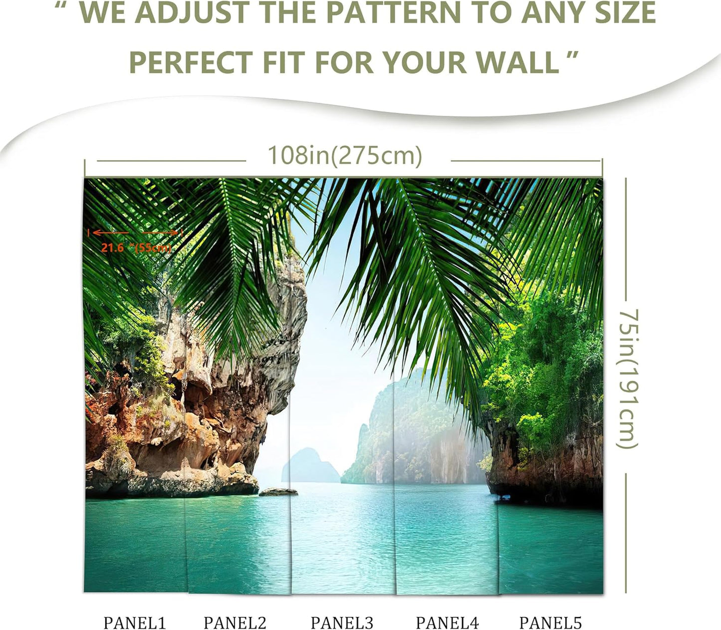 Mountain Lake Natural Wallpaper Canyon View Wall Mural for Bedroom Living Room(Not Peel and Stick)