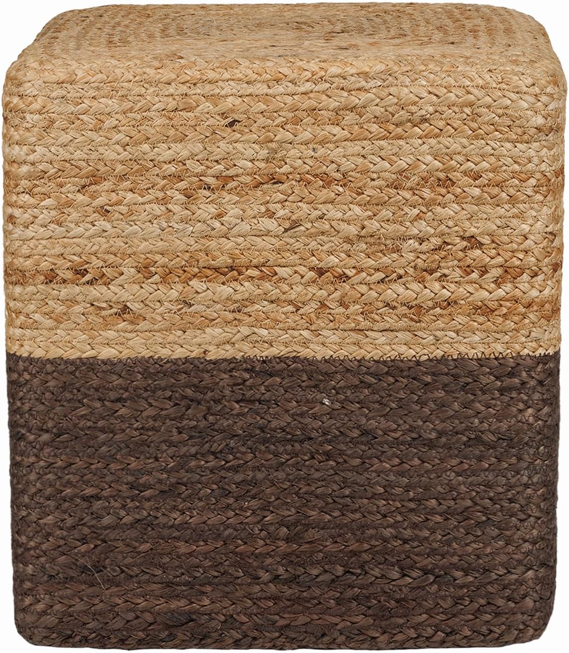 REDEARTH · Cube Pouf Foot Stool Ottoman - Jute Braided Pouffe Poof Accent Sitting Footrest for The Living Room, Bedroom, Nursery, Patio, Lounge - Set of 2 (14.5”x14.5”x16”; Natural Acorn)