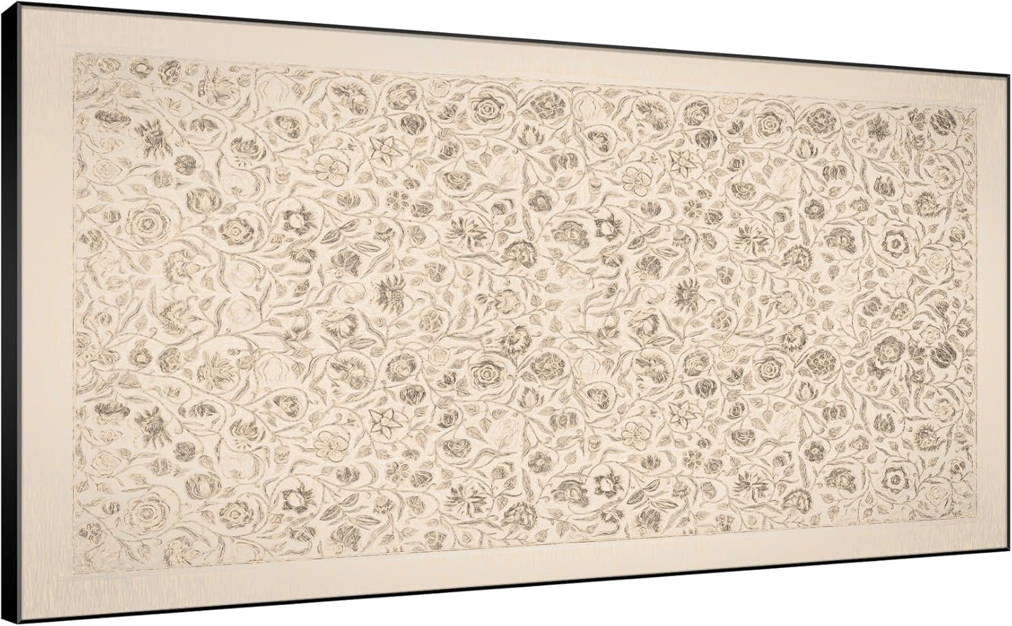 SIGNWIN 24"x46" Extra Large Framed Wall Art Vintage Botanical Sketch with Detailed Floral Pattern, Classic Nature Illustration for Home Living Room Bedroom Decor (Frame Assembly Required)