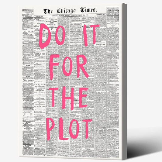 Liyark Retro Black And White Chicago Newspaper Poster Pink Trendy Preppy Apartment Art Motivational Affirmation Do It For The Plot Prints For Home Bedroom Living Room Wall Decor 12x16in Framed
