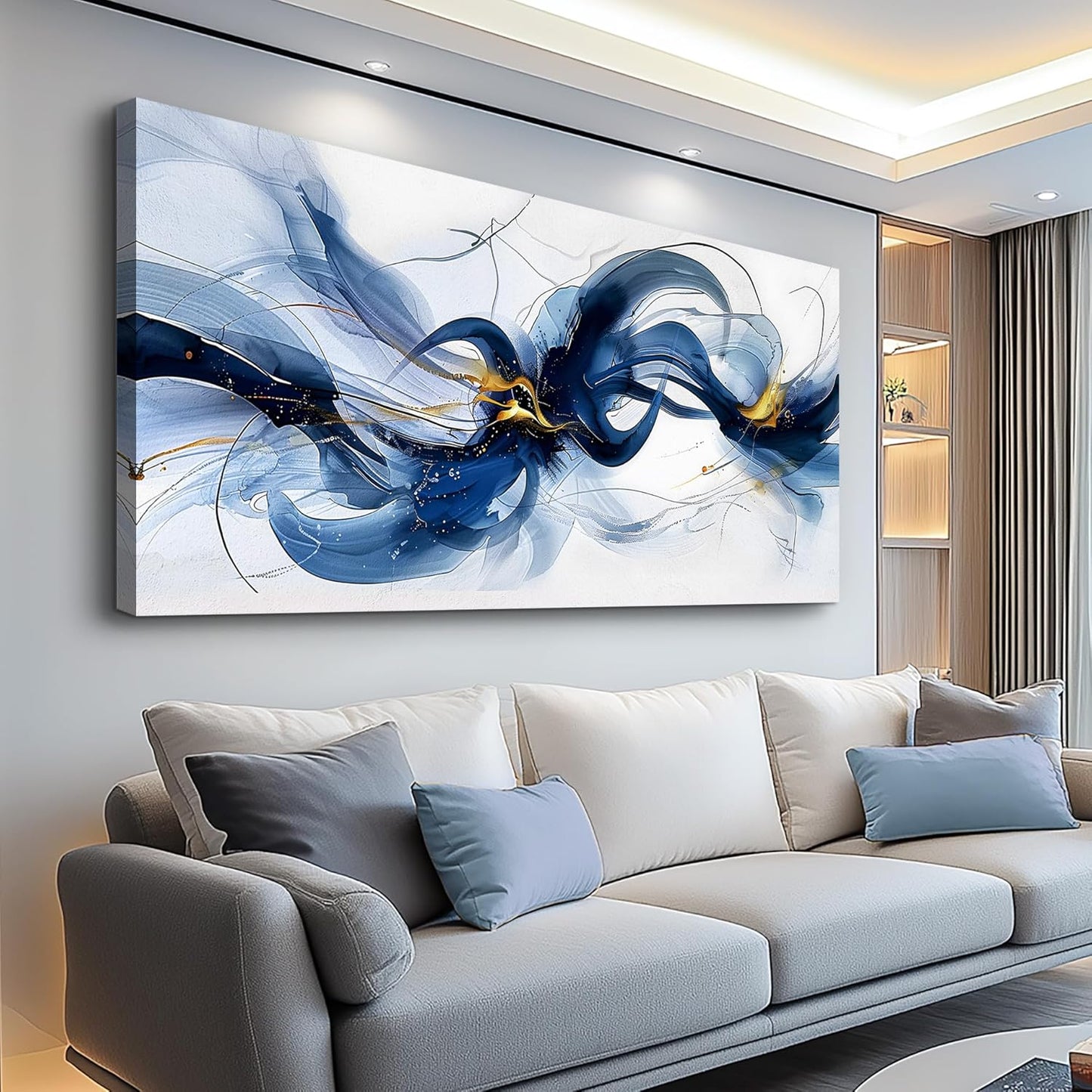 FUHAIHUA Canvas Wall Art For Living Room Large Wall Decor For Office Bedroom Decorations Abstract Ink Painting Artwork Room Wall Mural Aesthetic Home Decor 30x60 In
