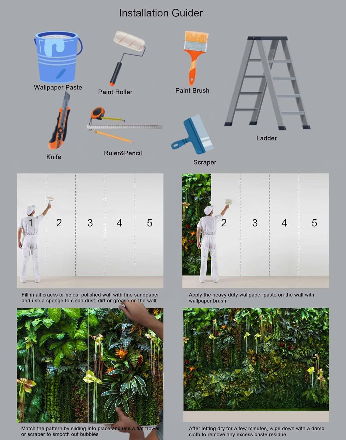 Green Wallpaper Banana Leaf Floral Mural Wallpaper for Bedroom Living Room TV Background Sofa Wall (not self-Adhesive)