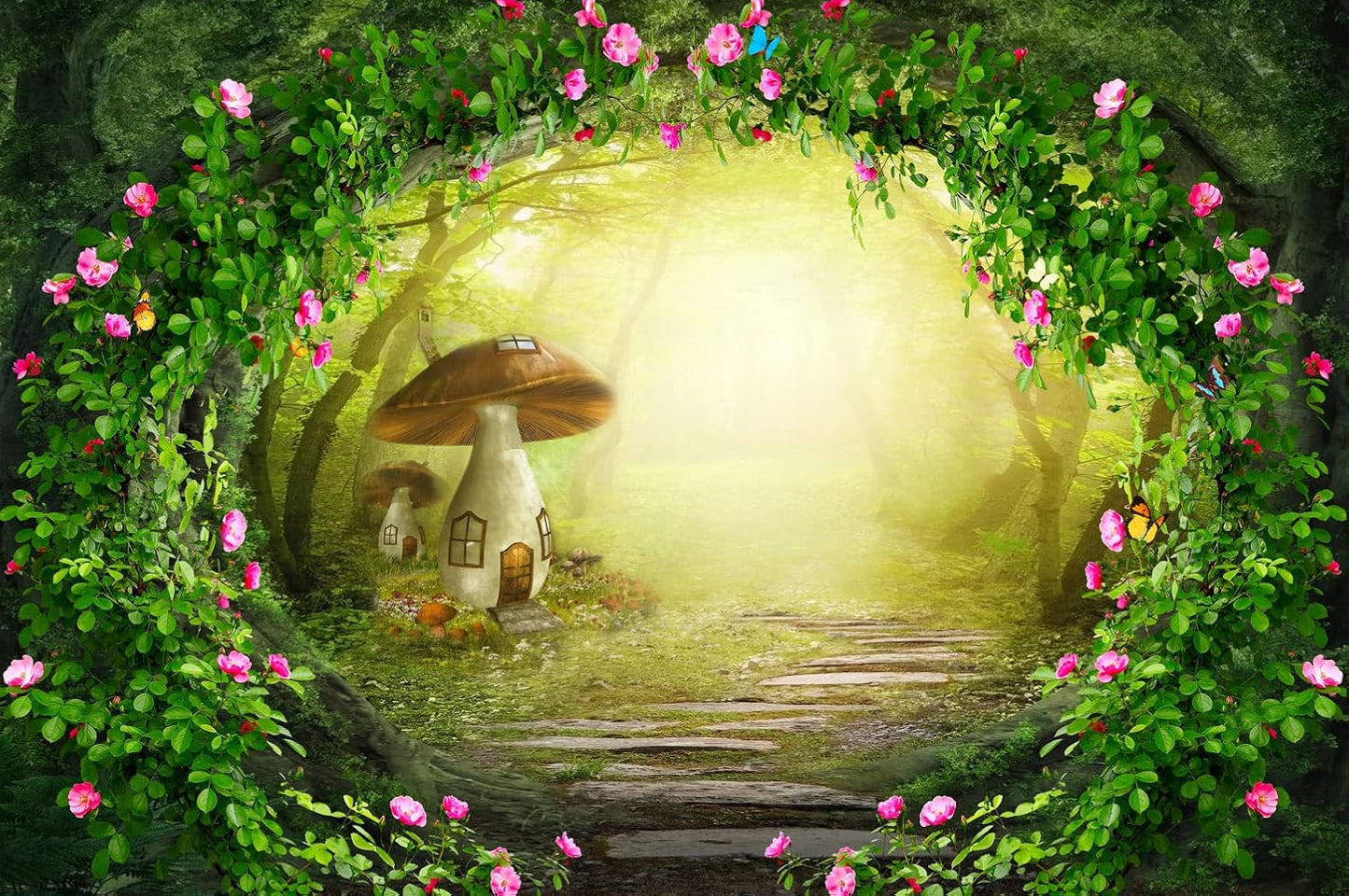 Enchanted Forest Wallpaper Fantasy Magical Forest Wall Mural Landscape Nature Wallpaper for Living Room Bedroom(Not Peel n' Stick)