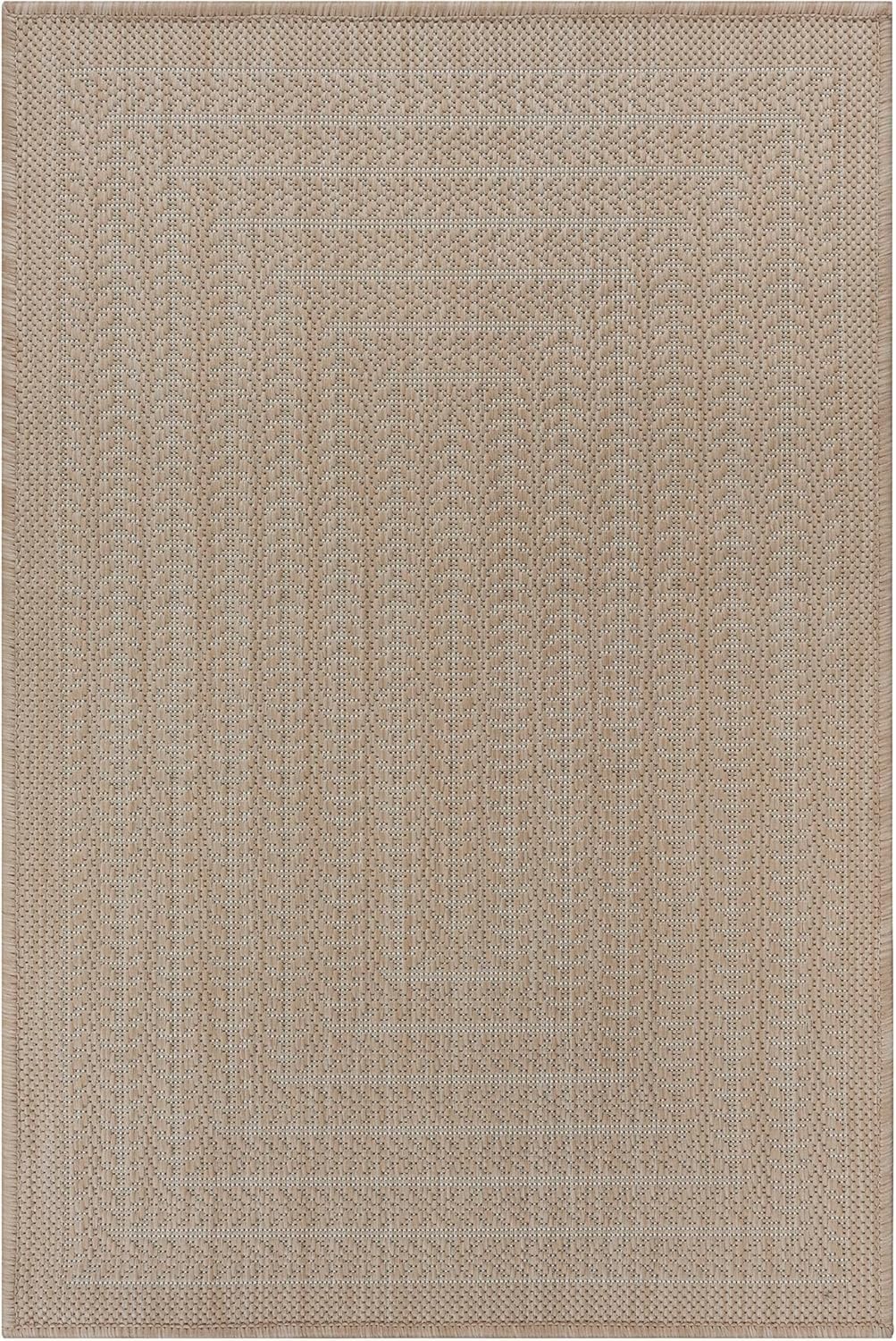 Adiva Rugs Outdoor Indoor Area Rug, Weather Resistant, Easy to Clean, Stain Resistant Floor Mat for Dining Room, Backyard, Deck, Patio (Natural Beige, 2' x 3')