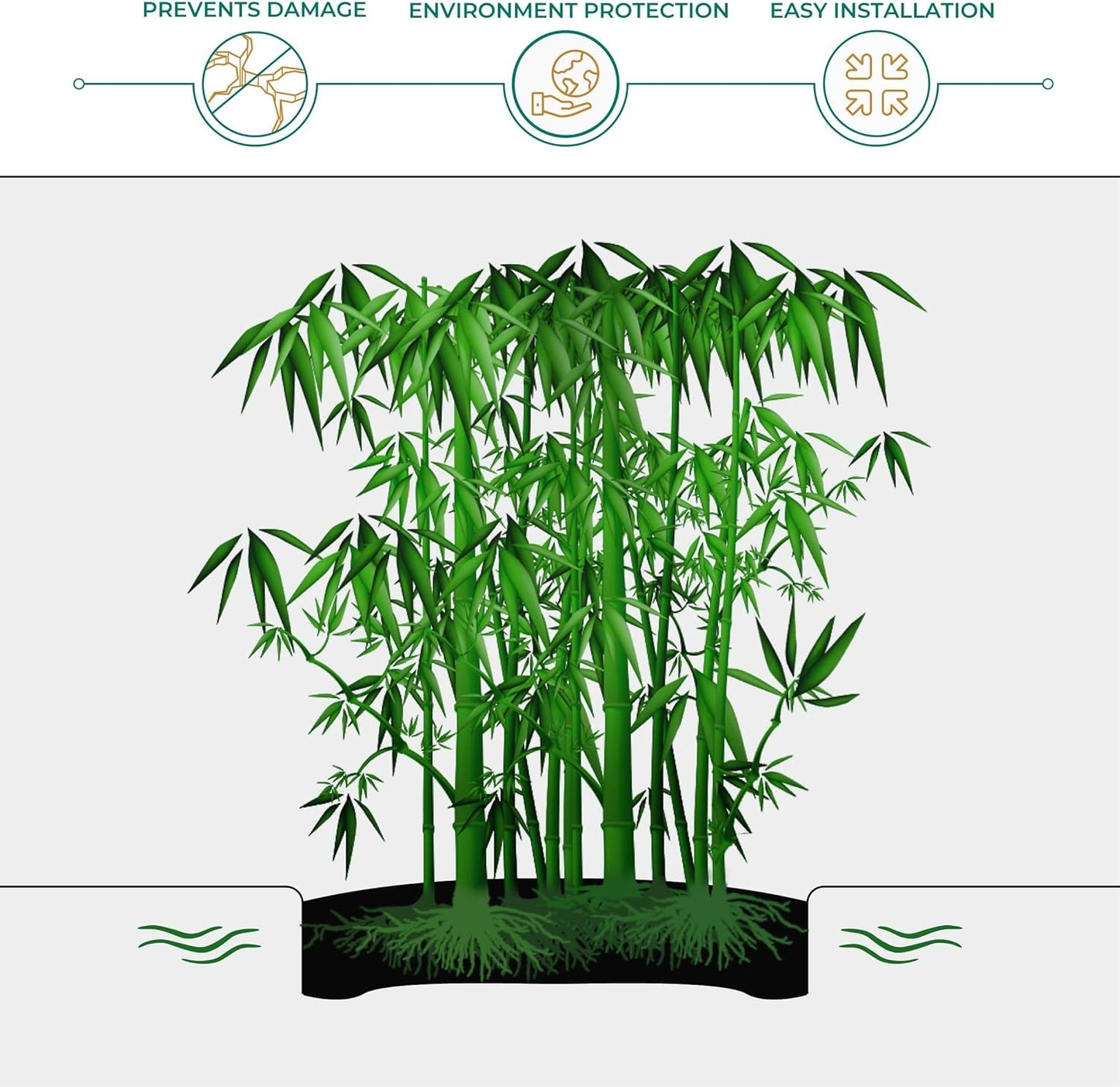 DeepRoot Water Barrier, Versatile Bamboo Barrier, Easy-to-Install Garden Barrier for Landscaping and Protection, Durable, Flexible, 30" x 100' Roll-40 mil Thickness, Black (WB 30/40-100)