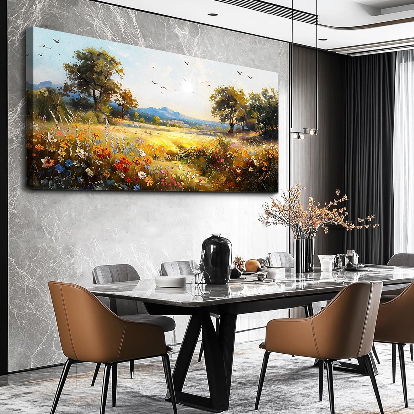 Large Wall Decor for Living Room Canvas Wall Art for Office Wall Decorations for Bedroom Rural Pastoral Painting Artwork Room Home Decor 24x48 in