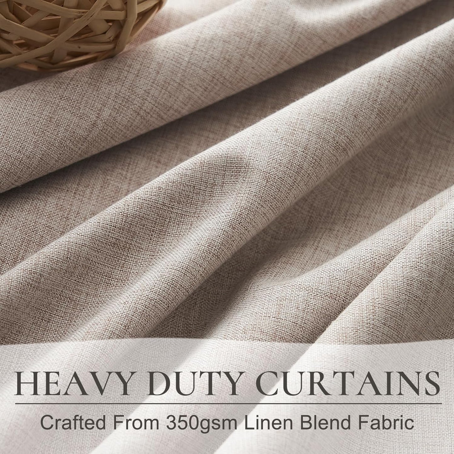 Extra Long Blackout Curtains for 10 Foot High Living Room Large Window Pinch Pleated Linen Look Drapes 120 Inches Long 2 Panels Set Noise Cancelling Thermal Light Blocking Farmhouse Luxury