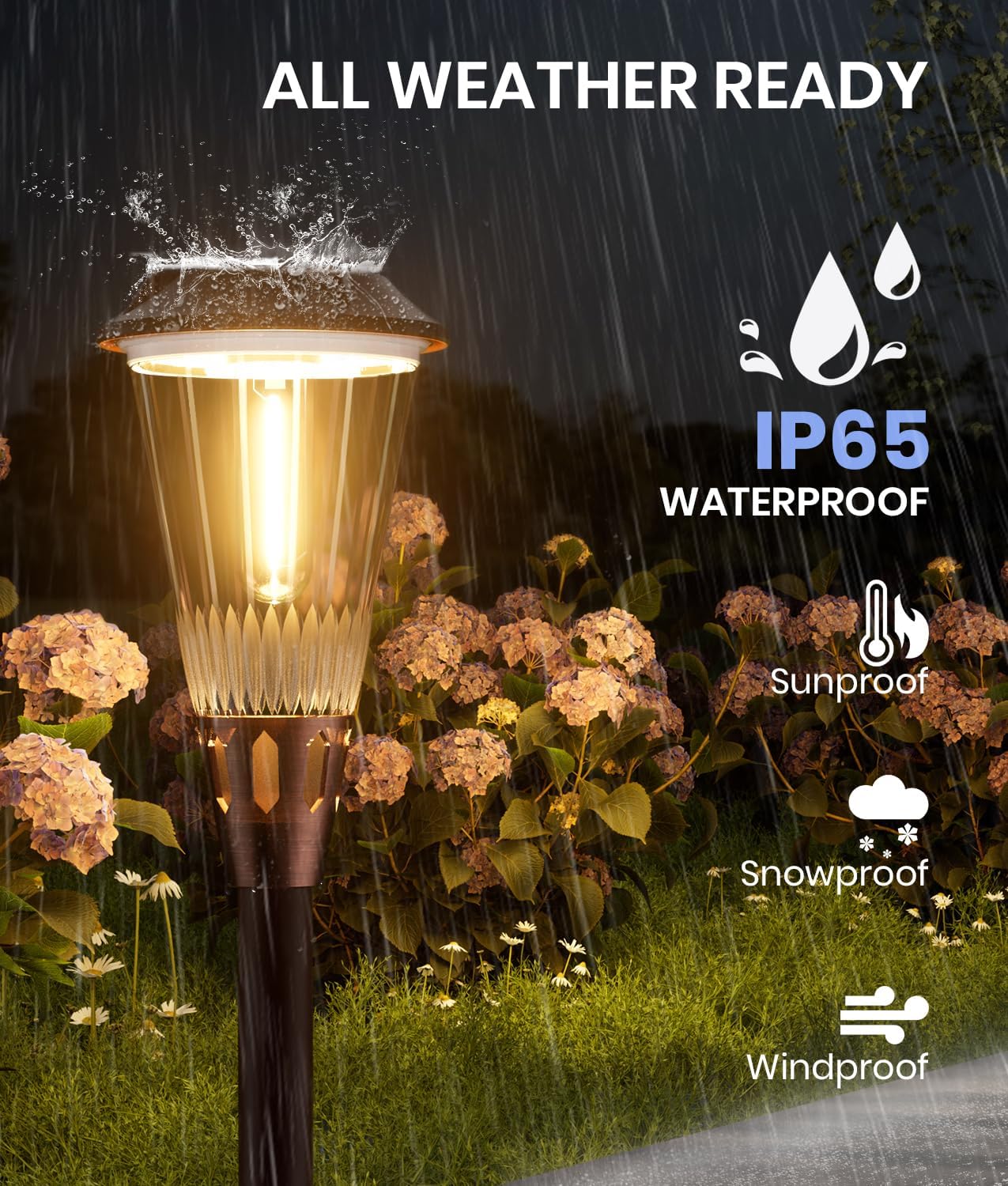 8 Pack Bright Solar Lights Outdoor,2-in-1 Warm&Cold Light,IP65 Waterproof 3000K/6500K Solar Pathway Lights Outside,Solar Powered Landscape Lighting for Yard Patio Walkway Driveway Lawn