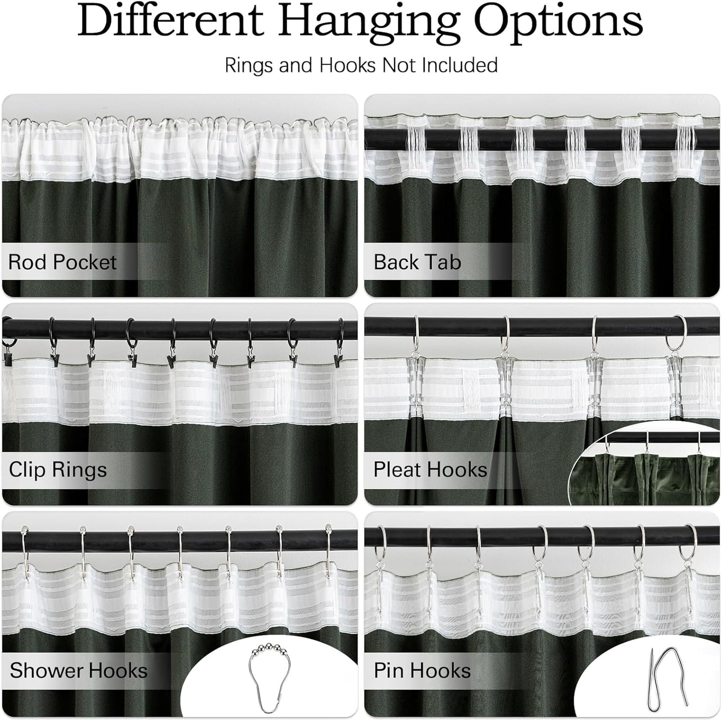 MIULEE Olive Green Velvet Curtains 108 inches 2 Panels - Pinch Pleated Luxury Room Darkening Curtains for Bedroom Living Room Thermal Insulated Super Soft Window Drapes Rod Pocket, W52 x L108 inch