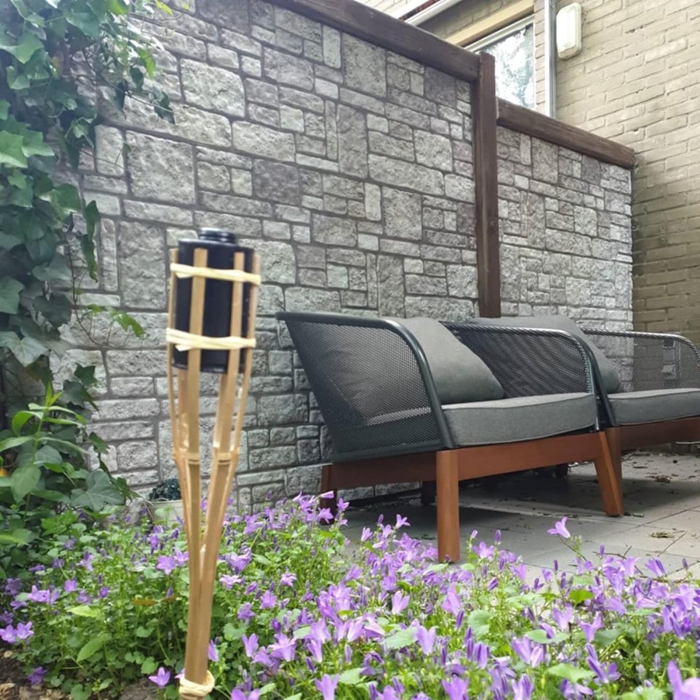 Dundee Deco 3D Wall Panels Faux Brick - Cladding Grey Stone Look Wall Paneling, Styrofoam, Sample, Size 10 x 10 in.