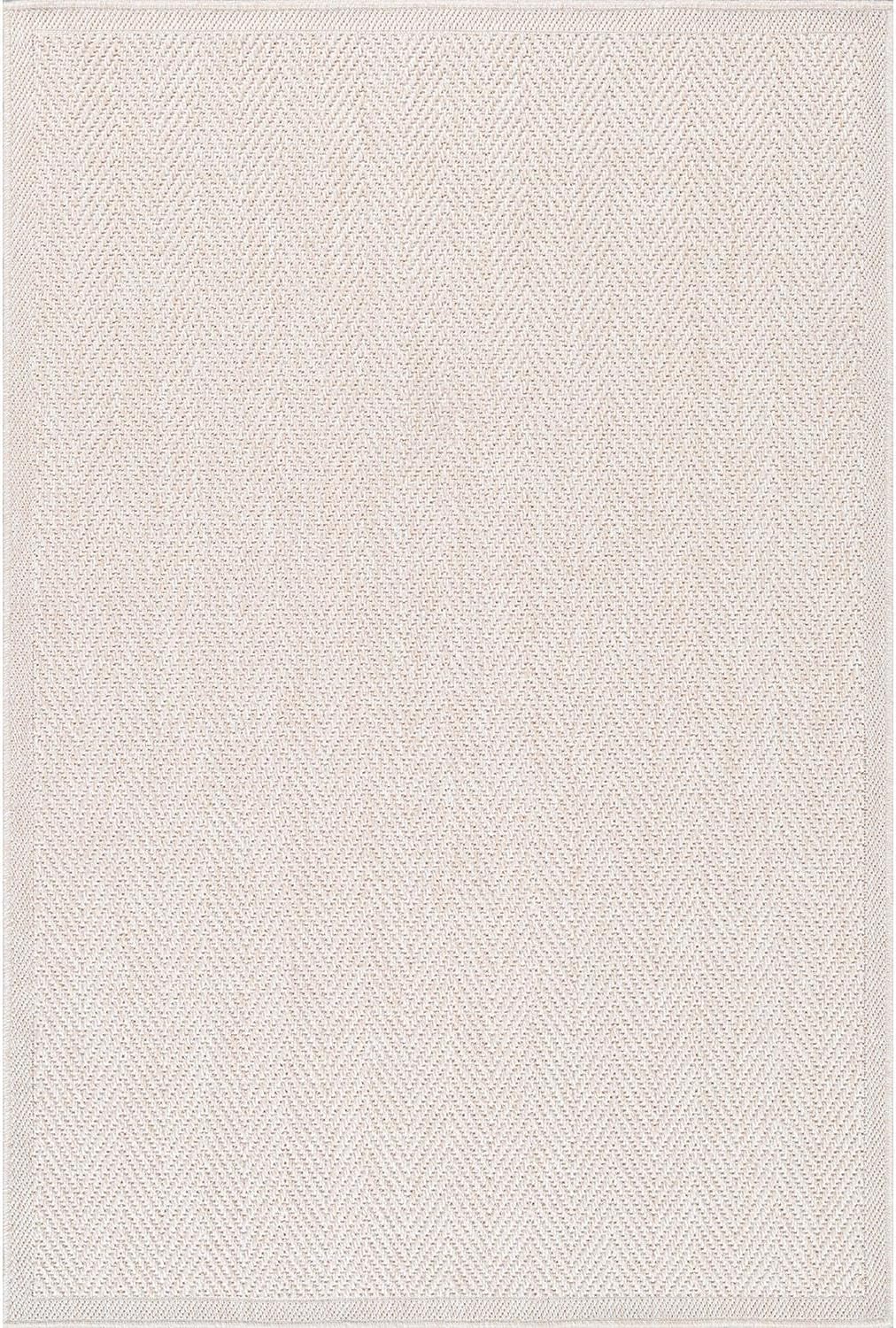 CAMILSON Easy Jute Rug 6x9, Indoor Outdoor Off-White Color Fiber Area Rugs for Living Room Patio and Bedroom Rug Herringbone Seagrass Woven Design Easy-Cleaning, Washable Outside Carpet Alfombras 6x9