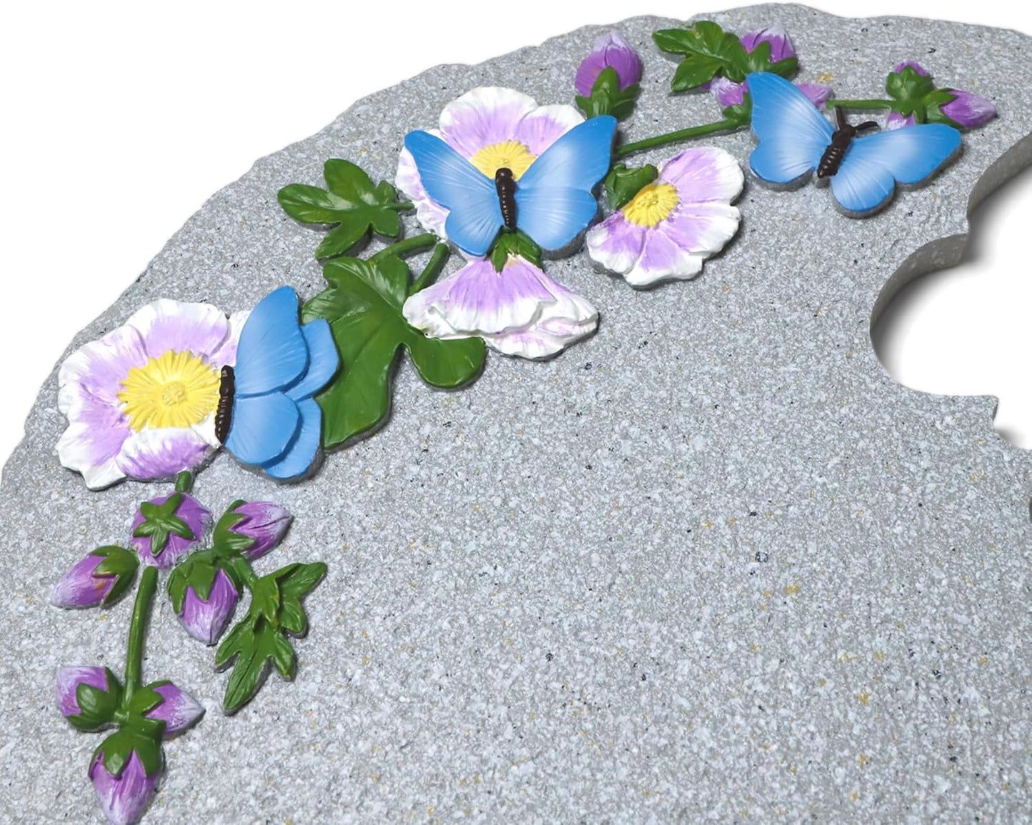 Let's Make Memories Personalized Garden Décor - Custom Garden Stone - Indoor/Outdoor - for Mom or Grandma - for Her - Engraved - Butterfly Cutout - Durable Resin - Large Round Stone