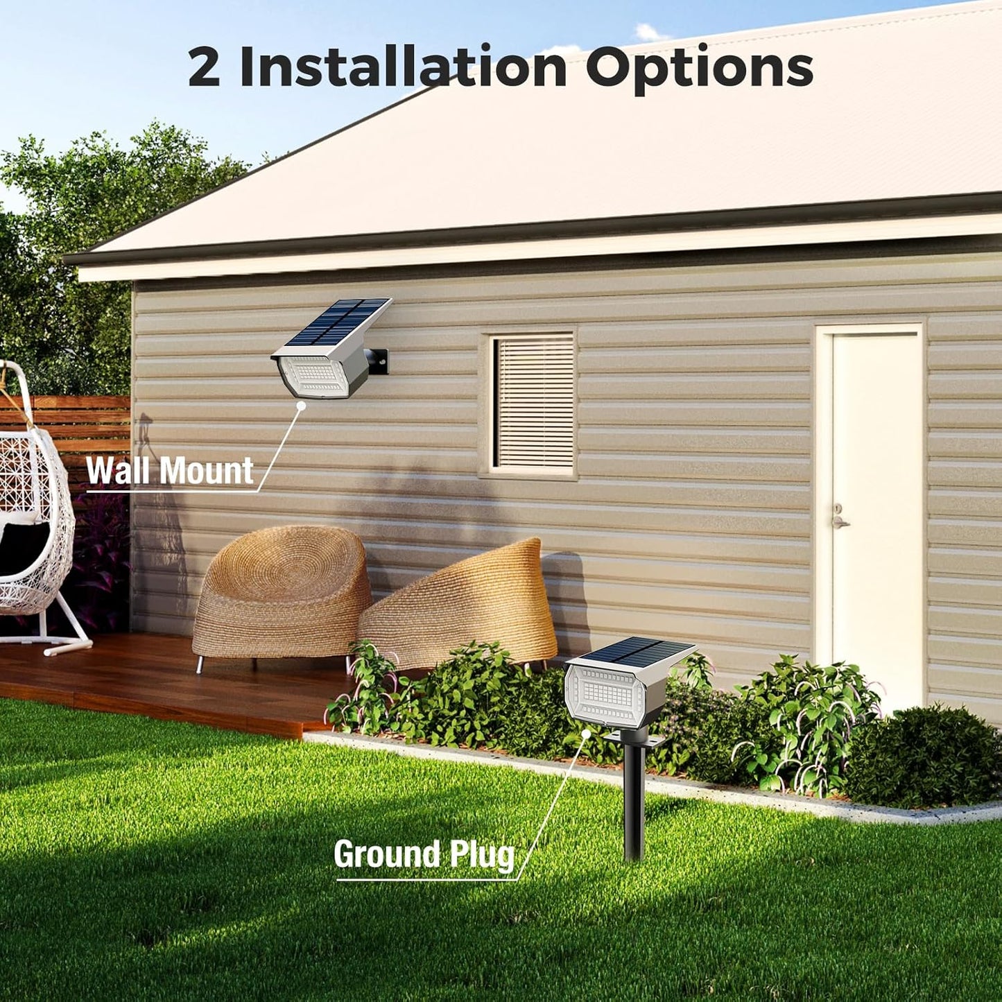 nipify 4 Pack Solar Spot Lights Outdoor, Solar Powered Waterproof Spotlight, Landscape Lighting for Outside Yard Garden Pathway,Blue