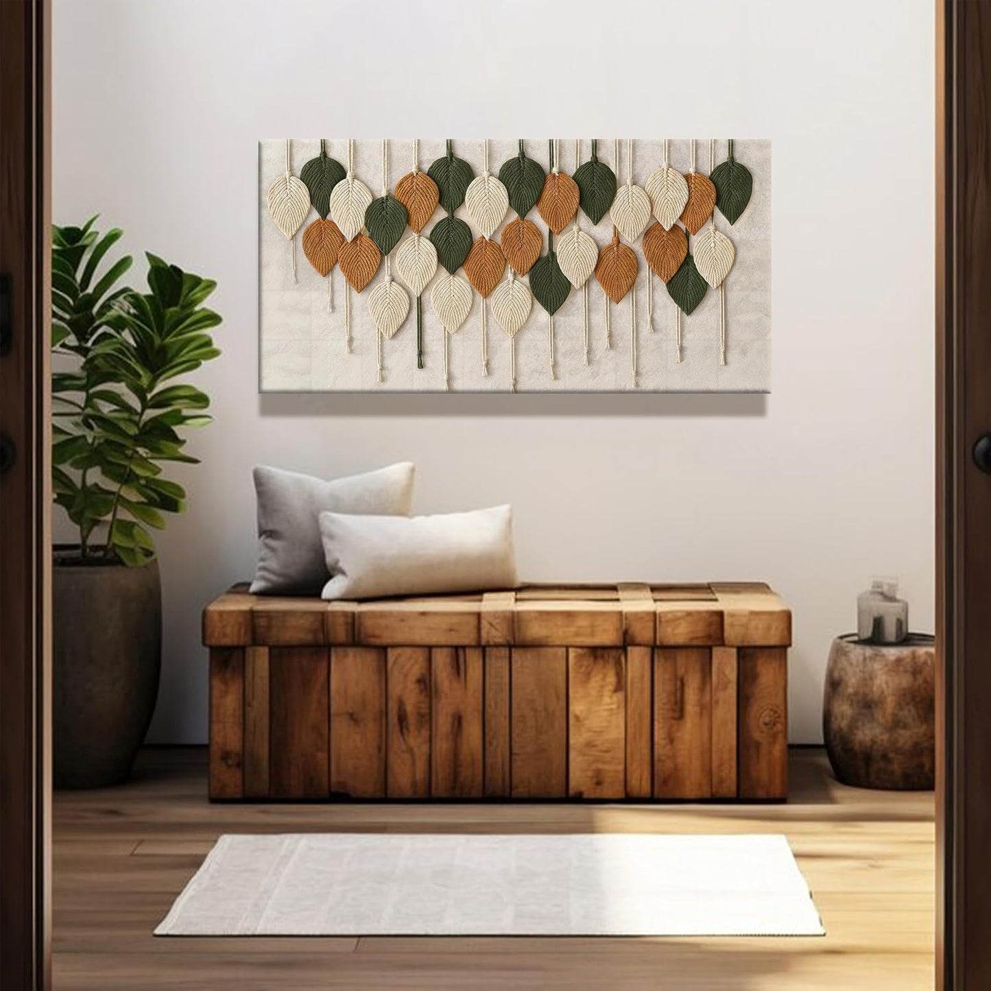 Tsomzxng Boho Wall Art Modern Wall Art Print Paintings Bohemian Feather Multicolor Canvas Wall Art Decor For Apartment Dorm Living Room Bedroom Nursery Backdrop Home Wall Decor 20"X 40"