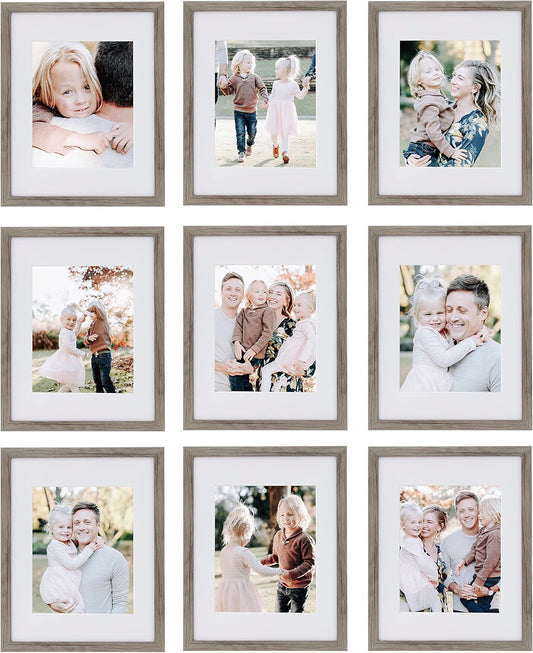 Sheffield Home 9 Piece Gallery Wall Frame Set, 11x14 Inch, Natural