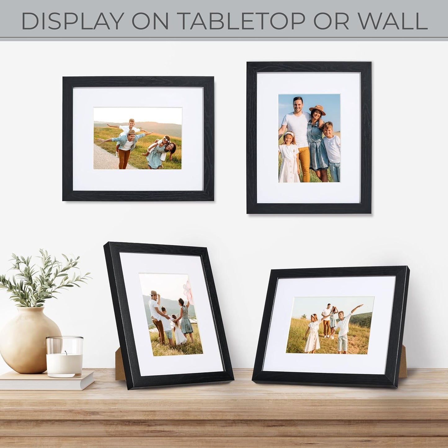 Sheffield Home 4 Piece Gallery Wall Frame Set, 8x10 Inch, Black