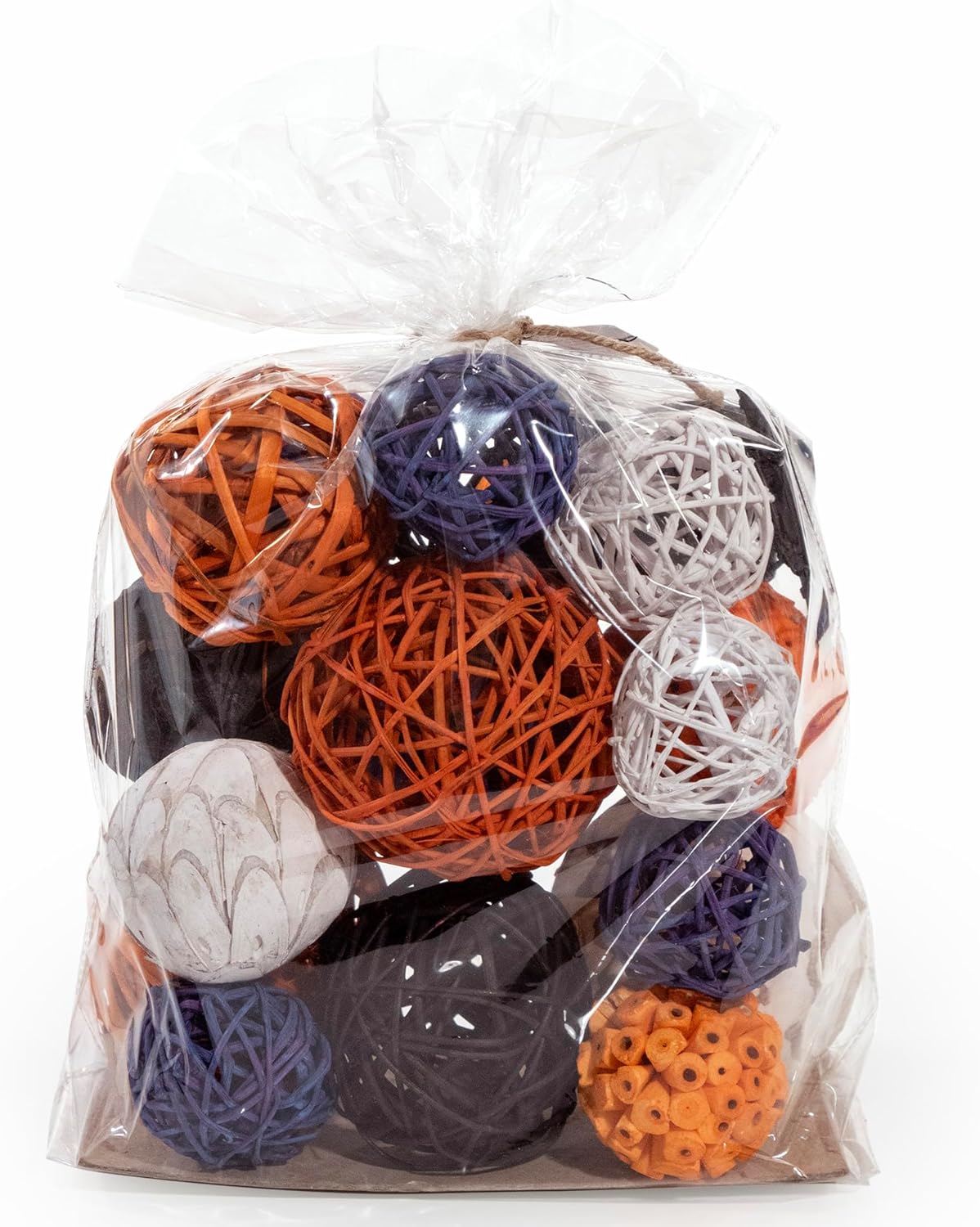 ANDALUCA Large Decorative Halloween Fall Vase Filler Bag with Orbs, Balls (Purple Orange)