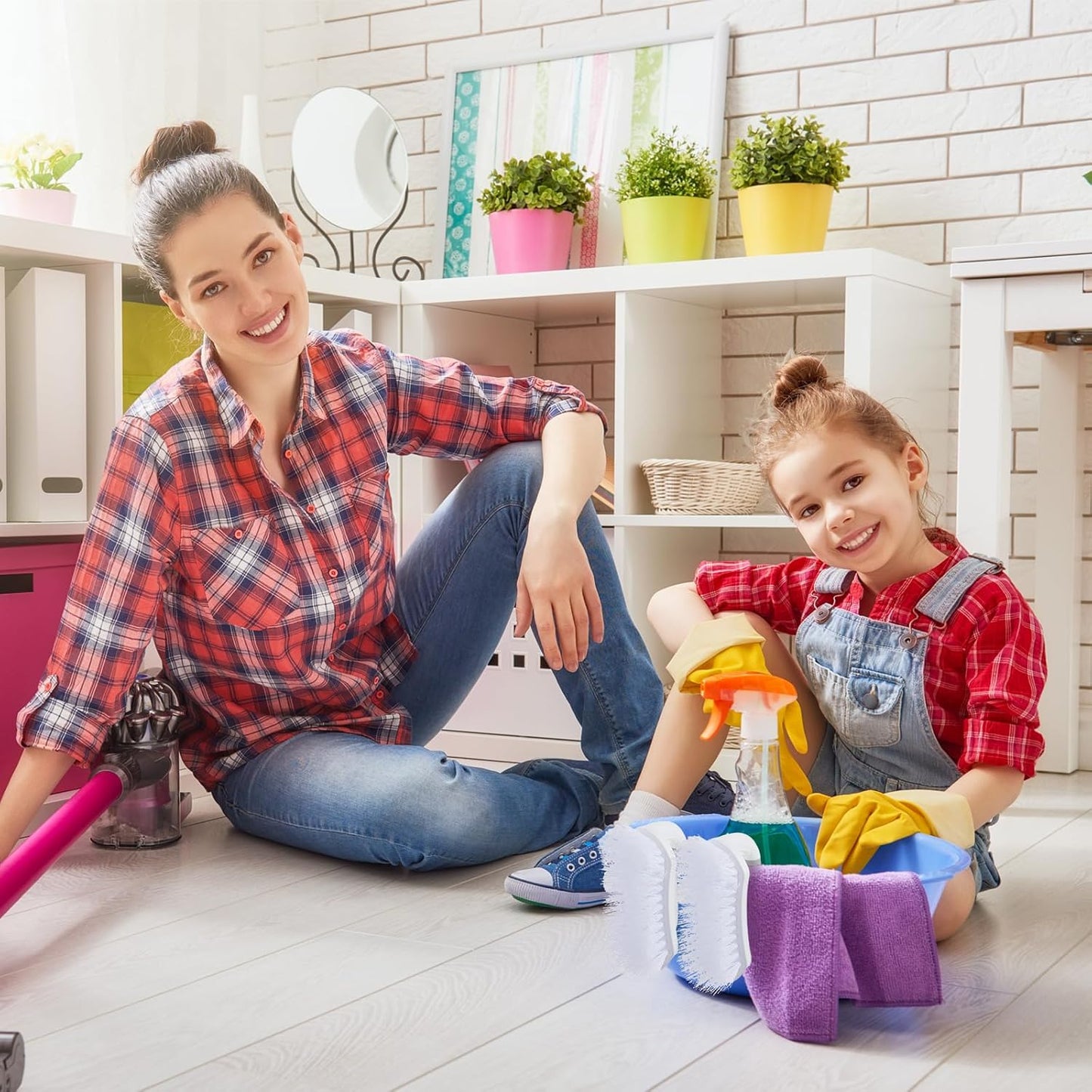 Lallisa 12 Pcs Scrub Brush for Cleaning with Handle Comfortable to Grip Heavy-Duty Flexible Stiff Bristles Scrubber Brushes Bulk for Shower Bathroom Carpet Kitchen Floor Tiles (Gray)