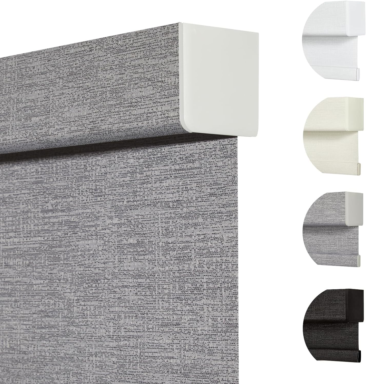 Persilux Blackout Roller Shades for Indoor Windows with Upgraded Cassette, Cordless Shades Window Blinds Pull Down for Doors, Easy to Install for Office/Living Room/Bedroom, Grey(24" W x 56" H)