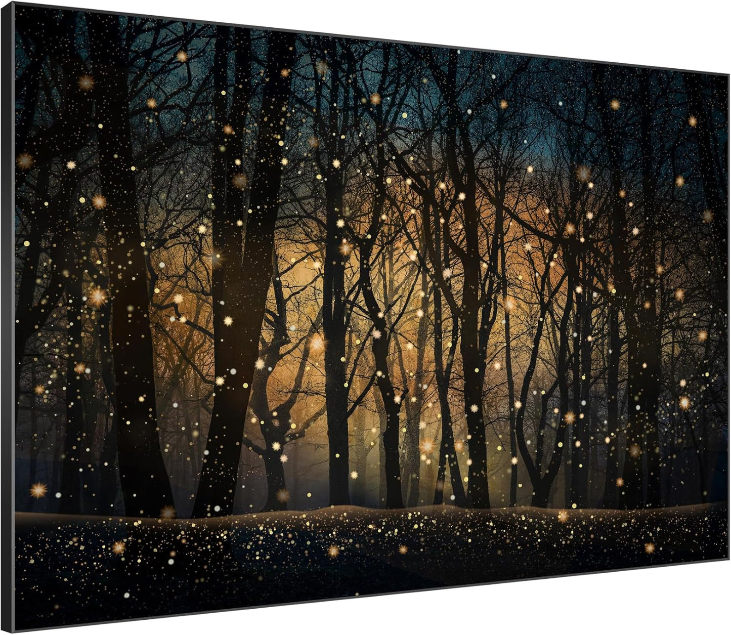 SIGNWIN 60"x72" Extra Large Framed Wall Art Magical Firefly Night Forest, Enchanted Woodland Scene for Home Living Room Bedroom Decor (Frame Assembly Required)